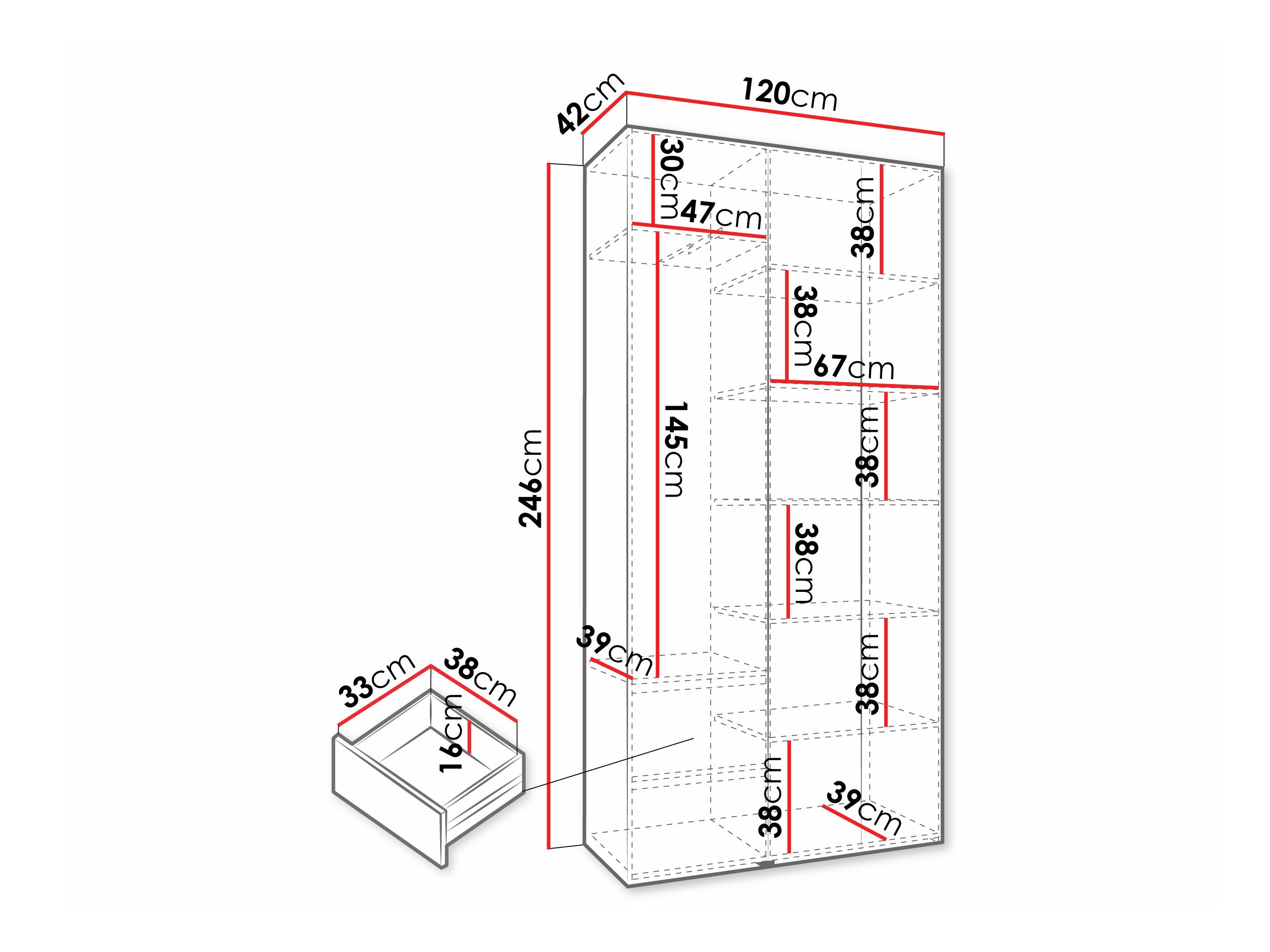 Kledingkast Hartford 573 (Wit)
