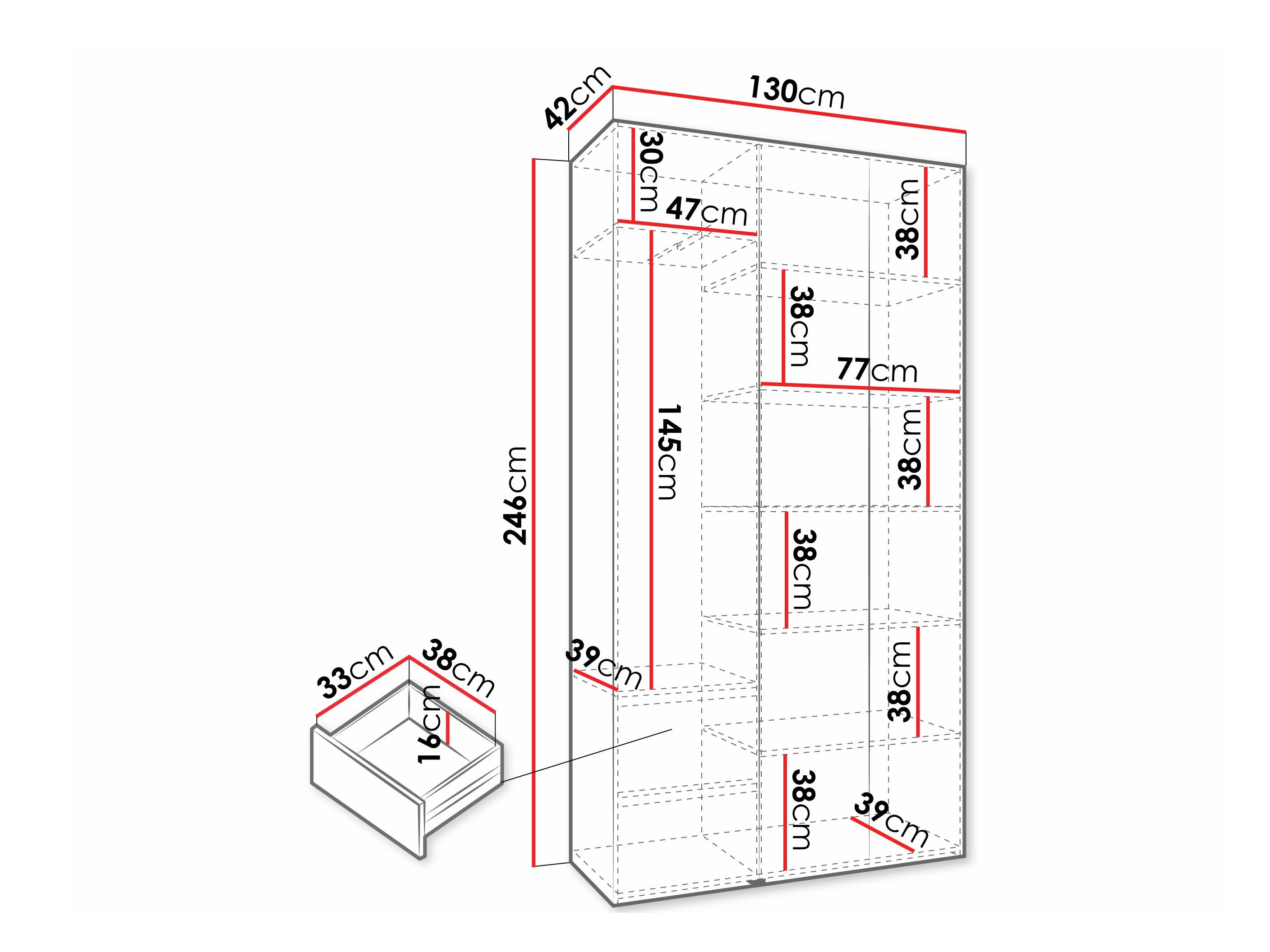 Kledingkast Hartford 573 (Wit)