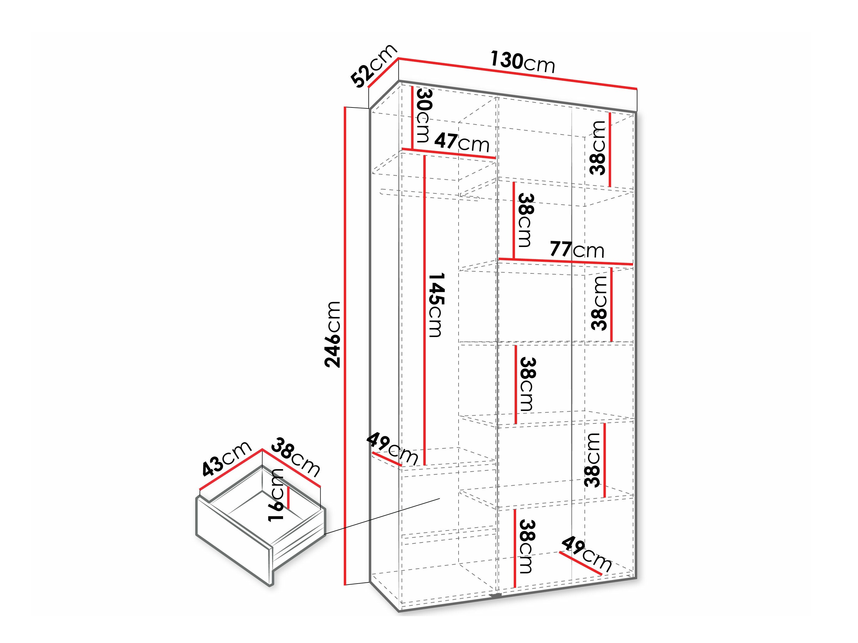 Kledingkast Hartford 573 (Wit)