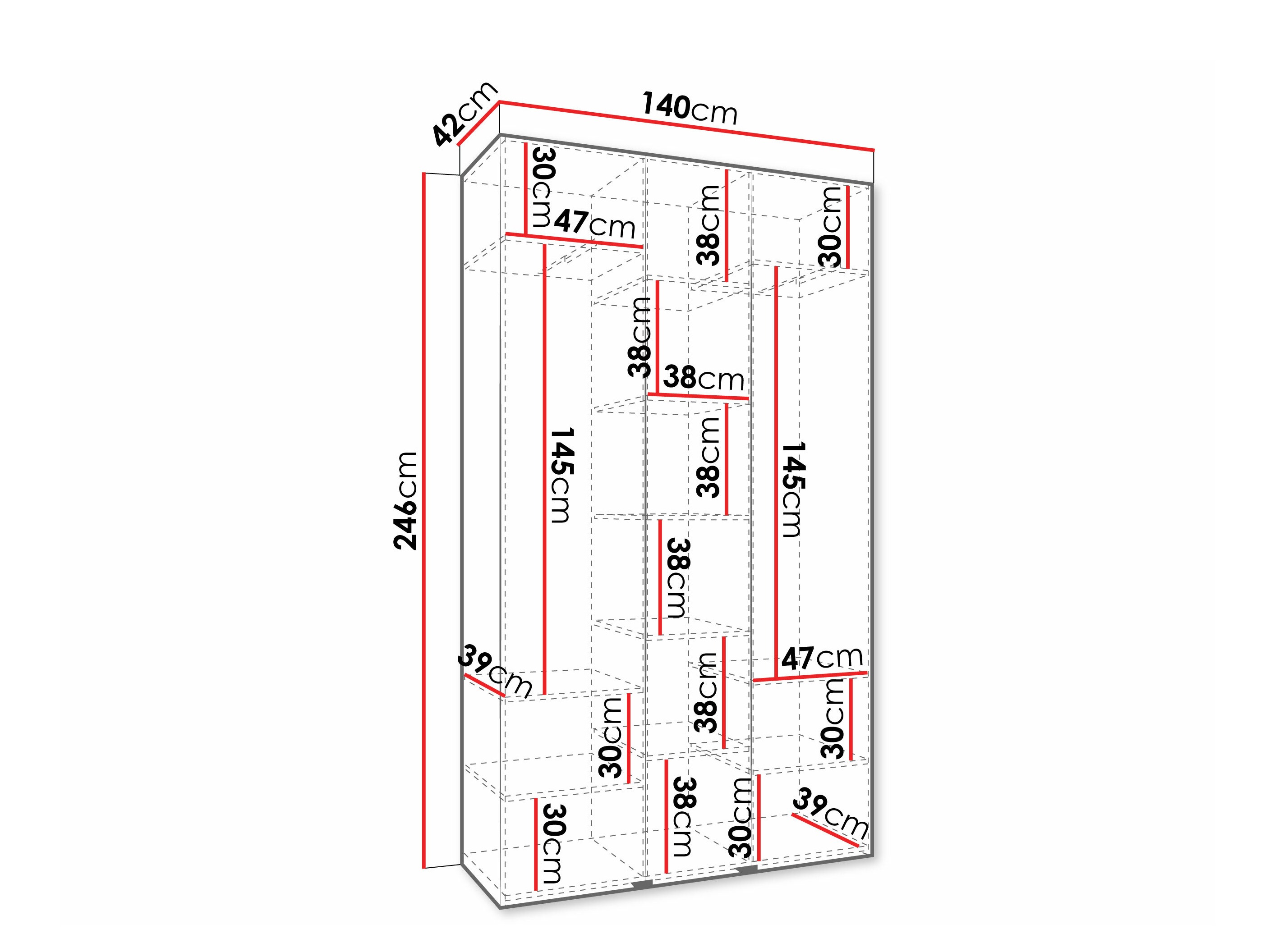 Kledingkast Hartford 573 (Wit)
