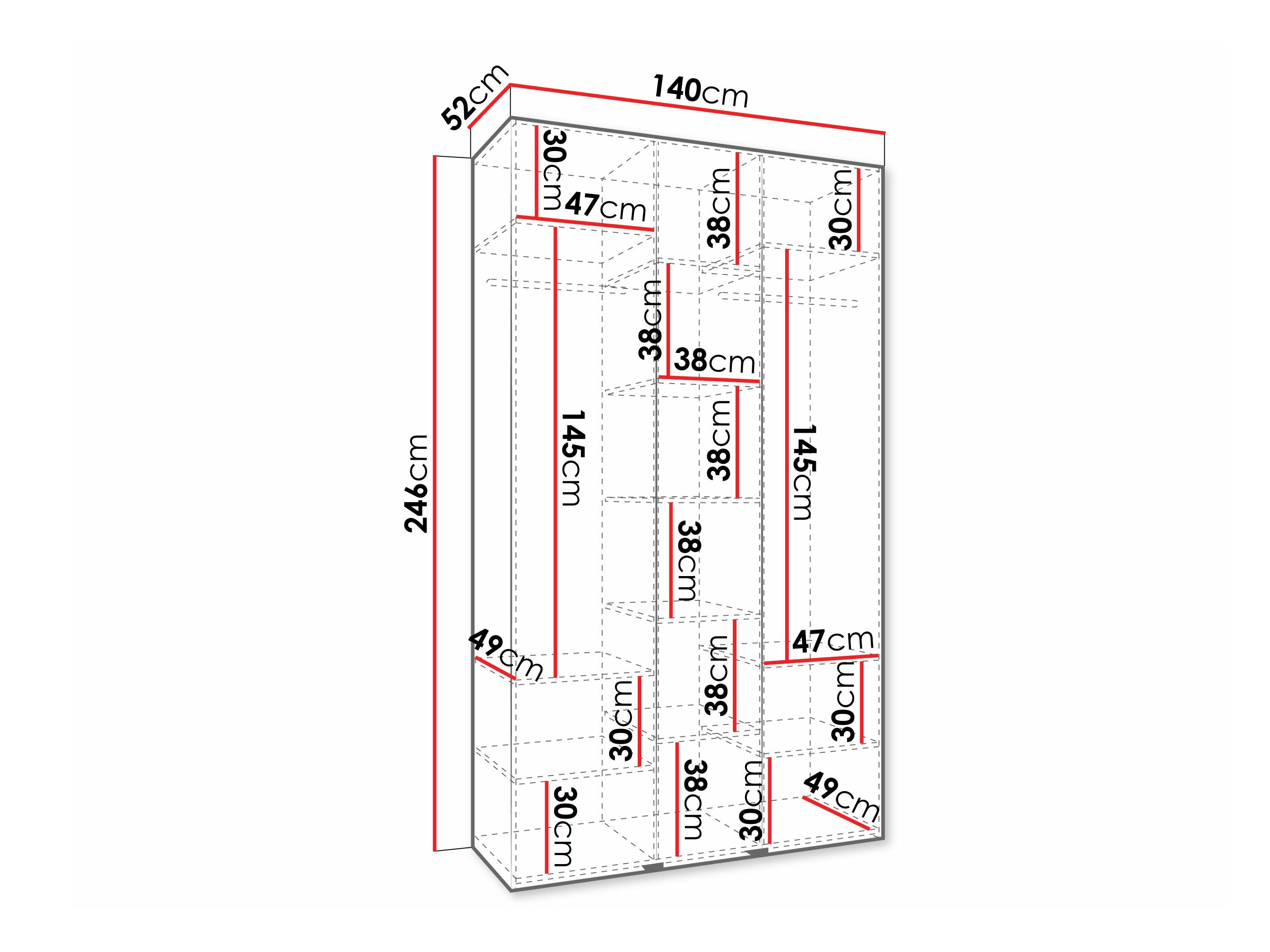 Kledingkast Hartford 573 (Wit)