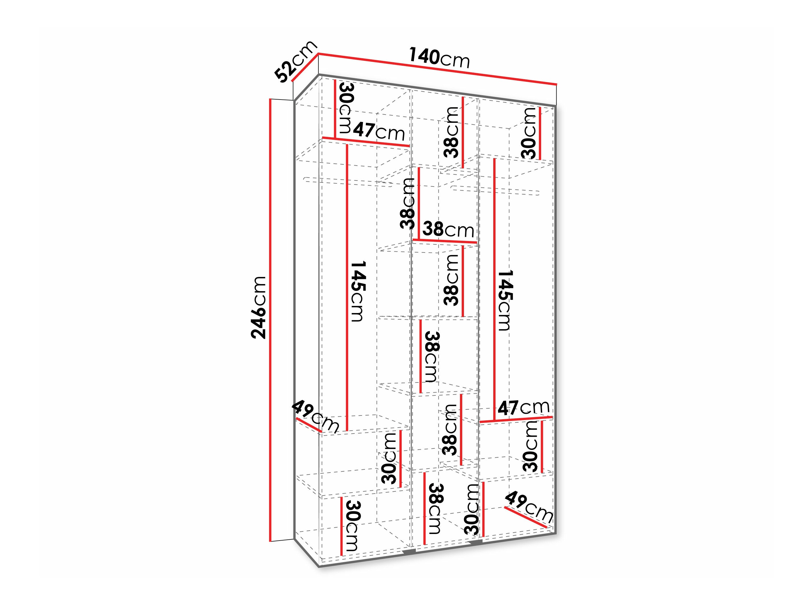 Kledingkast Hartford 573 (Wit)
