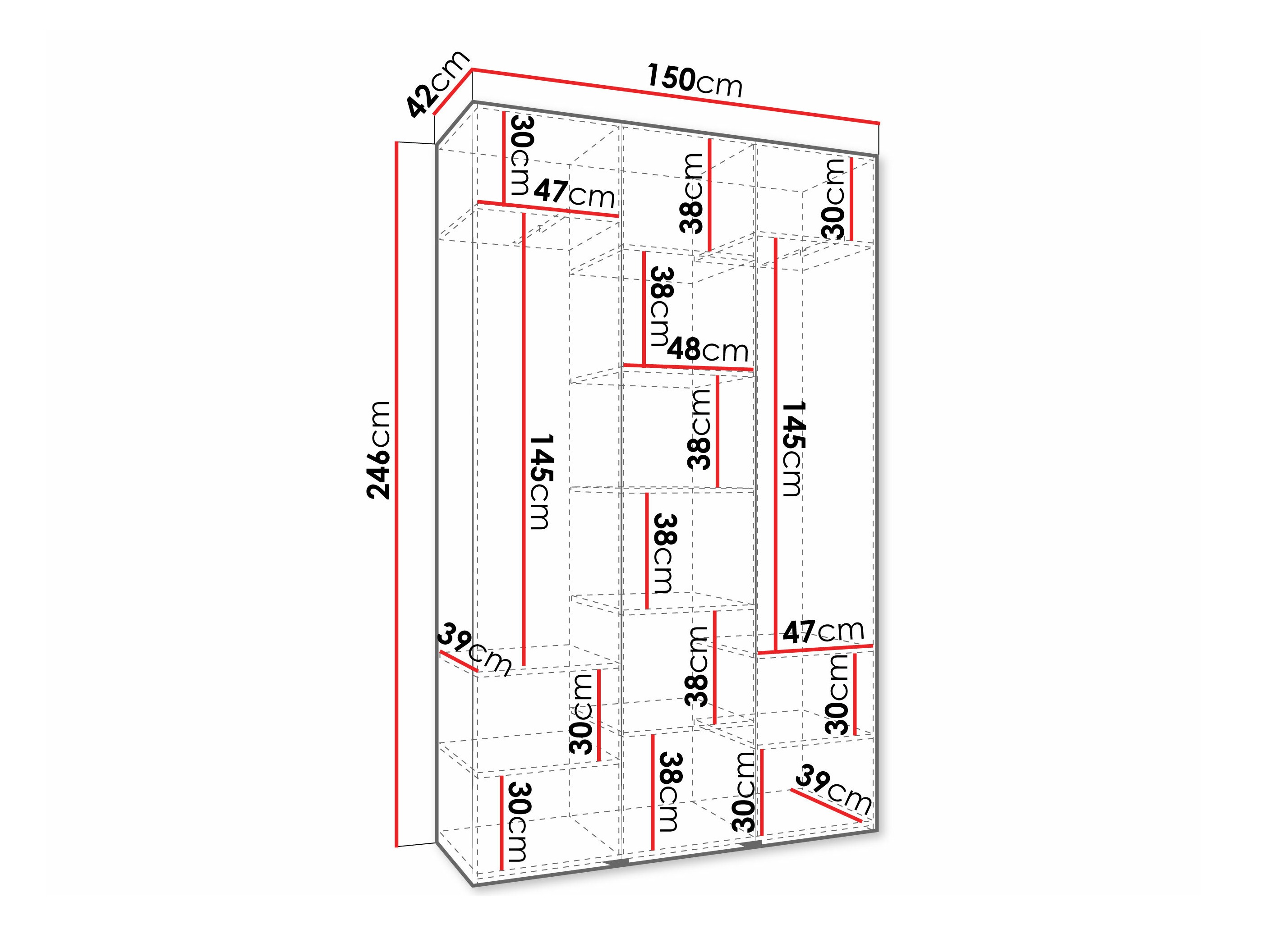 Kledingkast Hartford 573 (Wit)