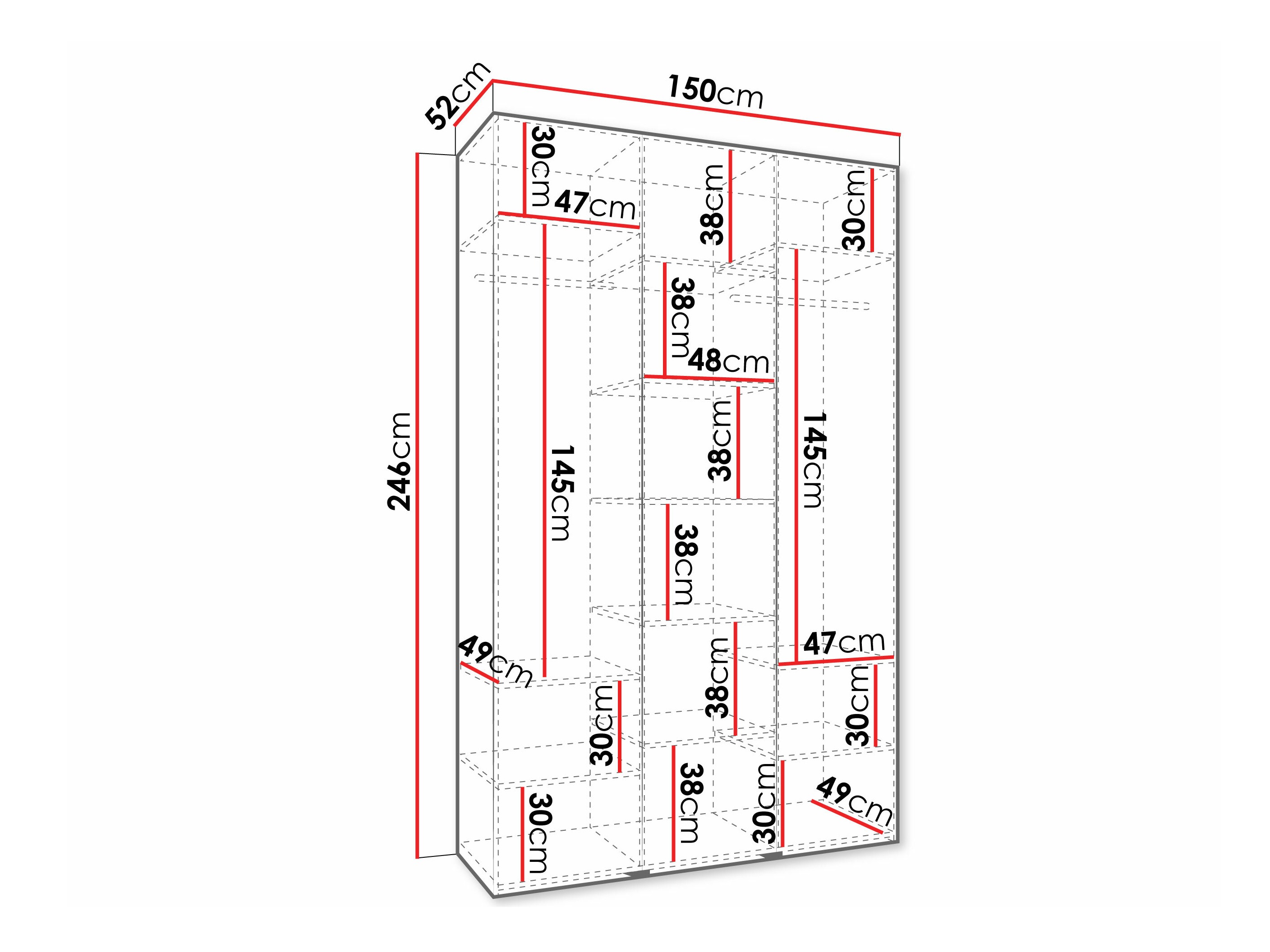 Kledingkast Hartford 573 (Wit)