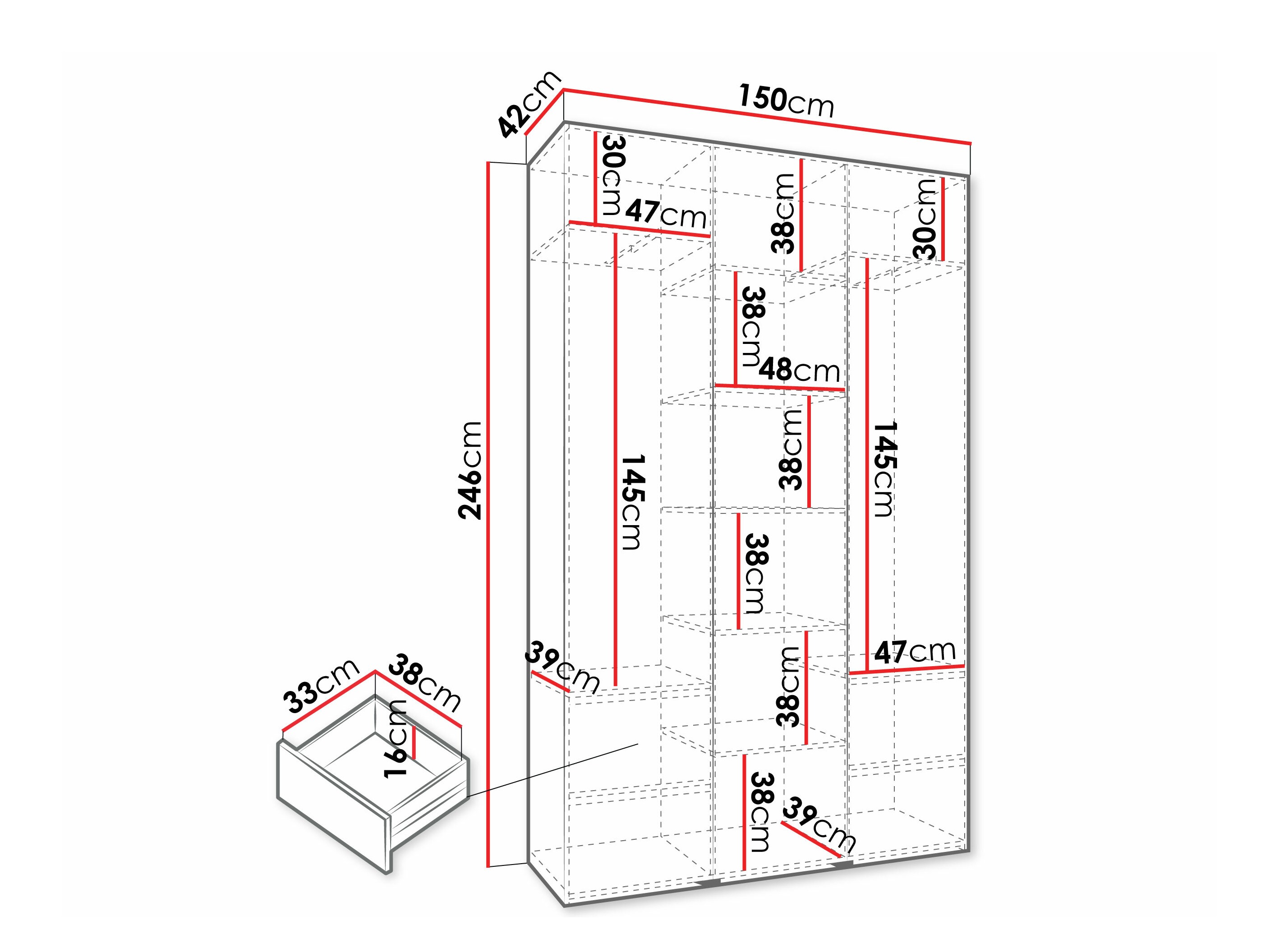 Kledingkast Hartford 573 (Wit)