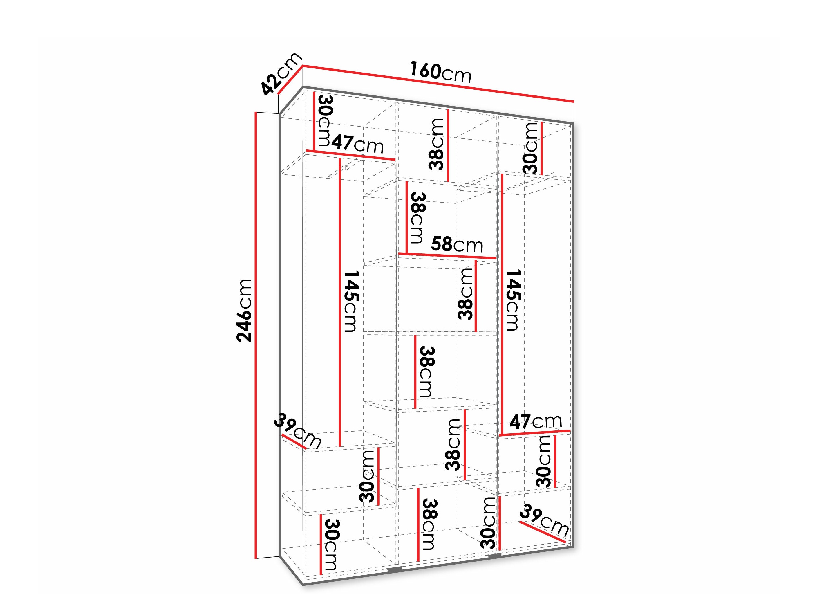 Kledingkast Hartford 573 (Kasjmier)