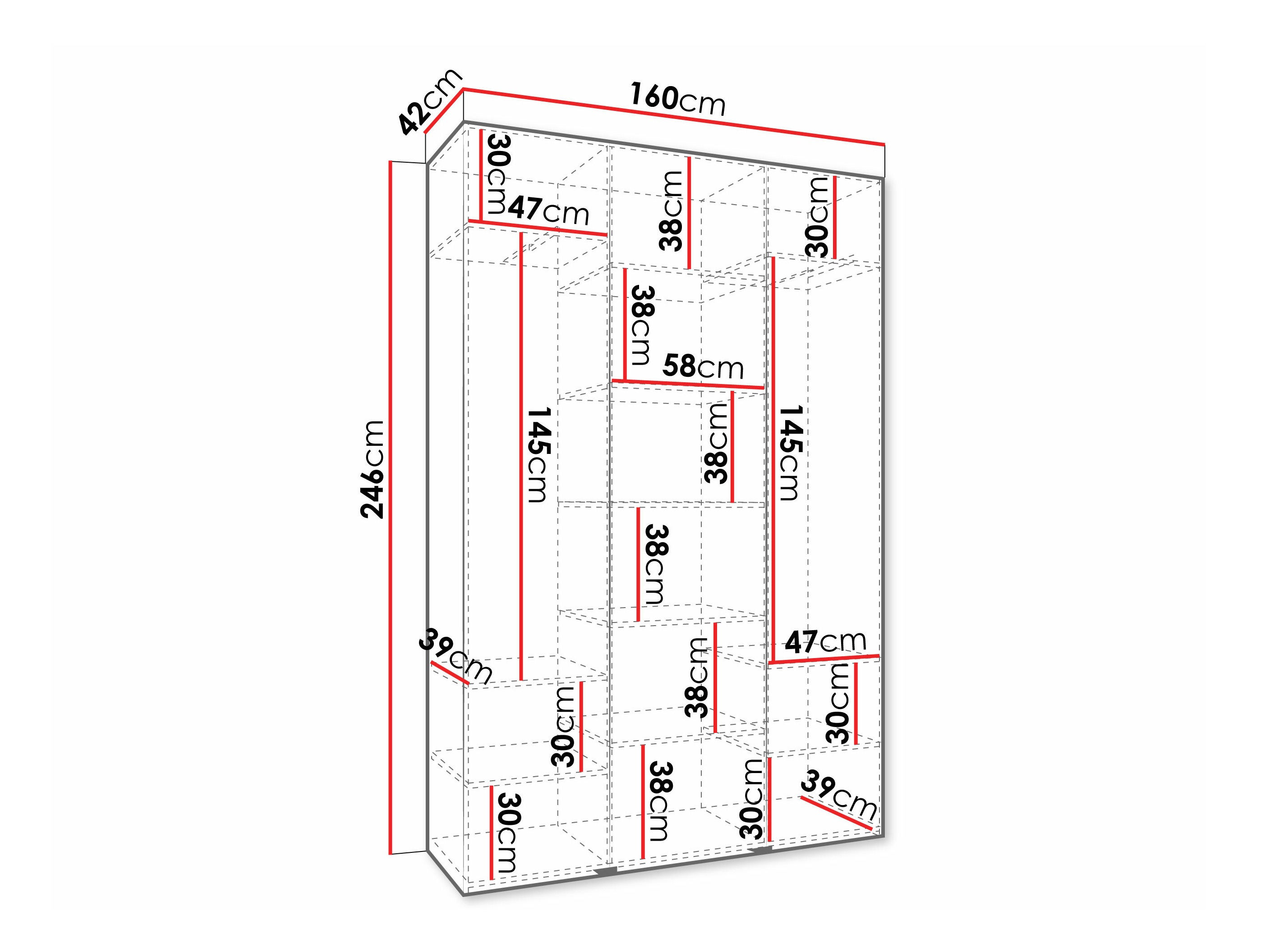 Kledingkast Hartford 573 (Kasjmier)