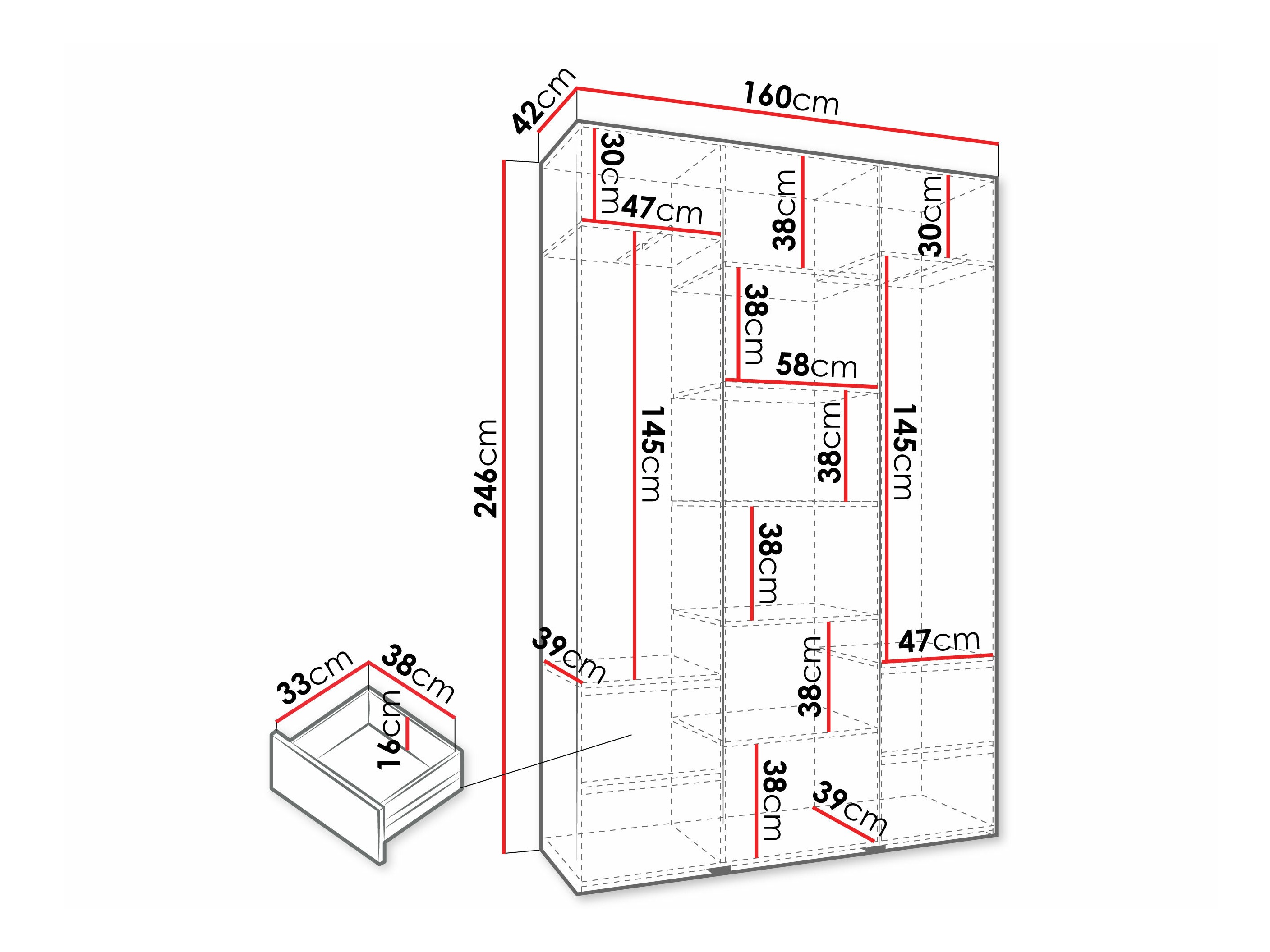 Kledingkast Hartford 573 (Wit)