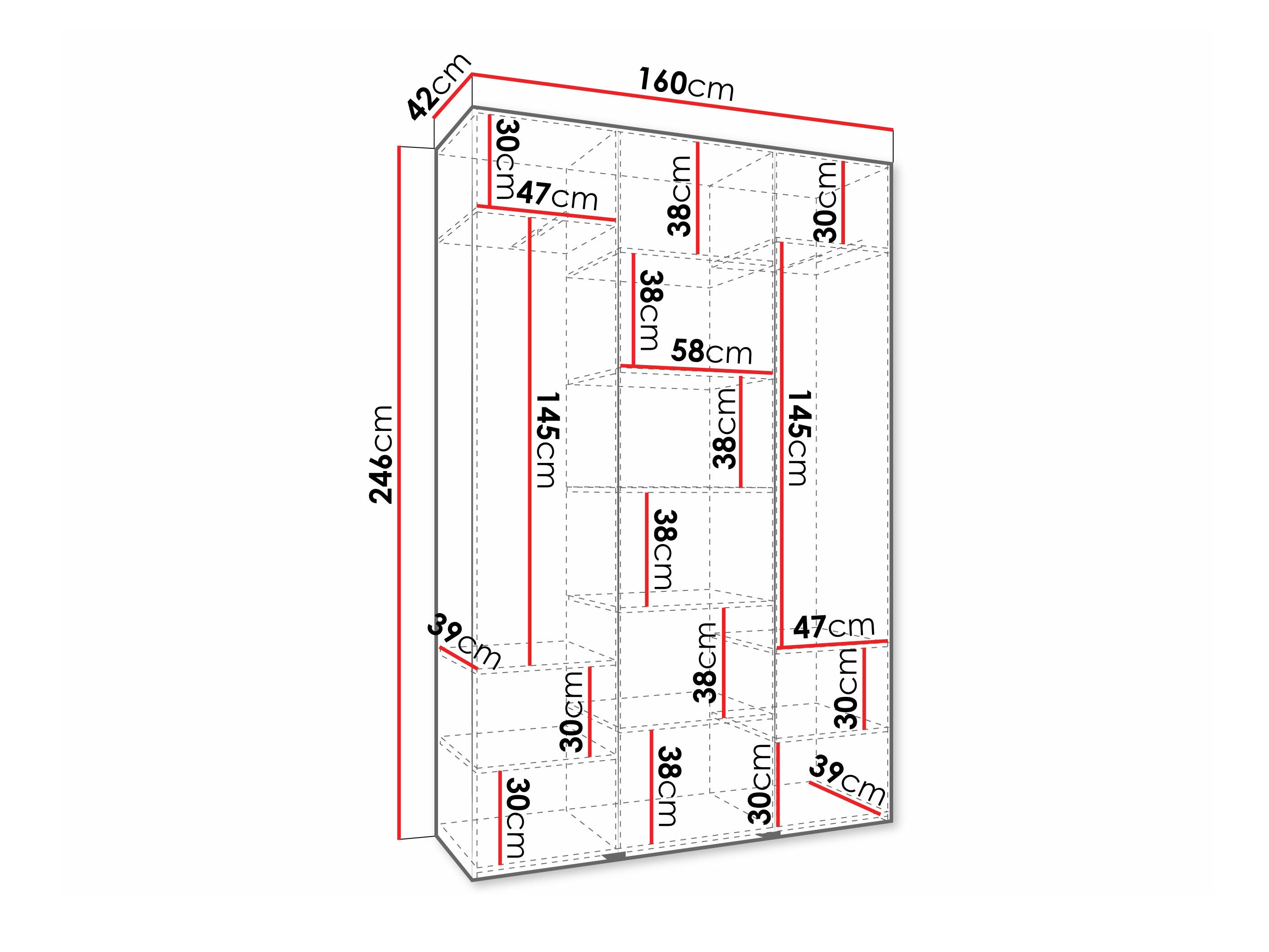 Kledingkast Hartford 573 (Wit)