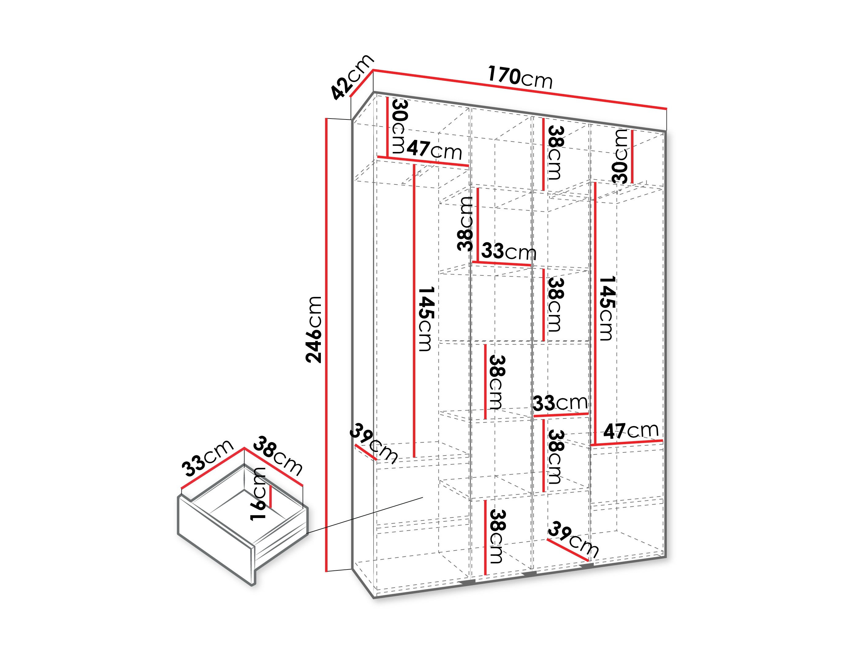 Kledingkast Hartford 574 (Kasjmier)