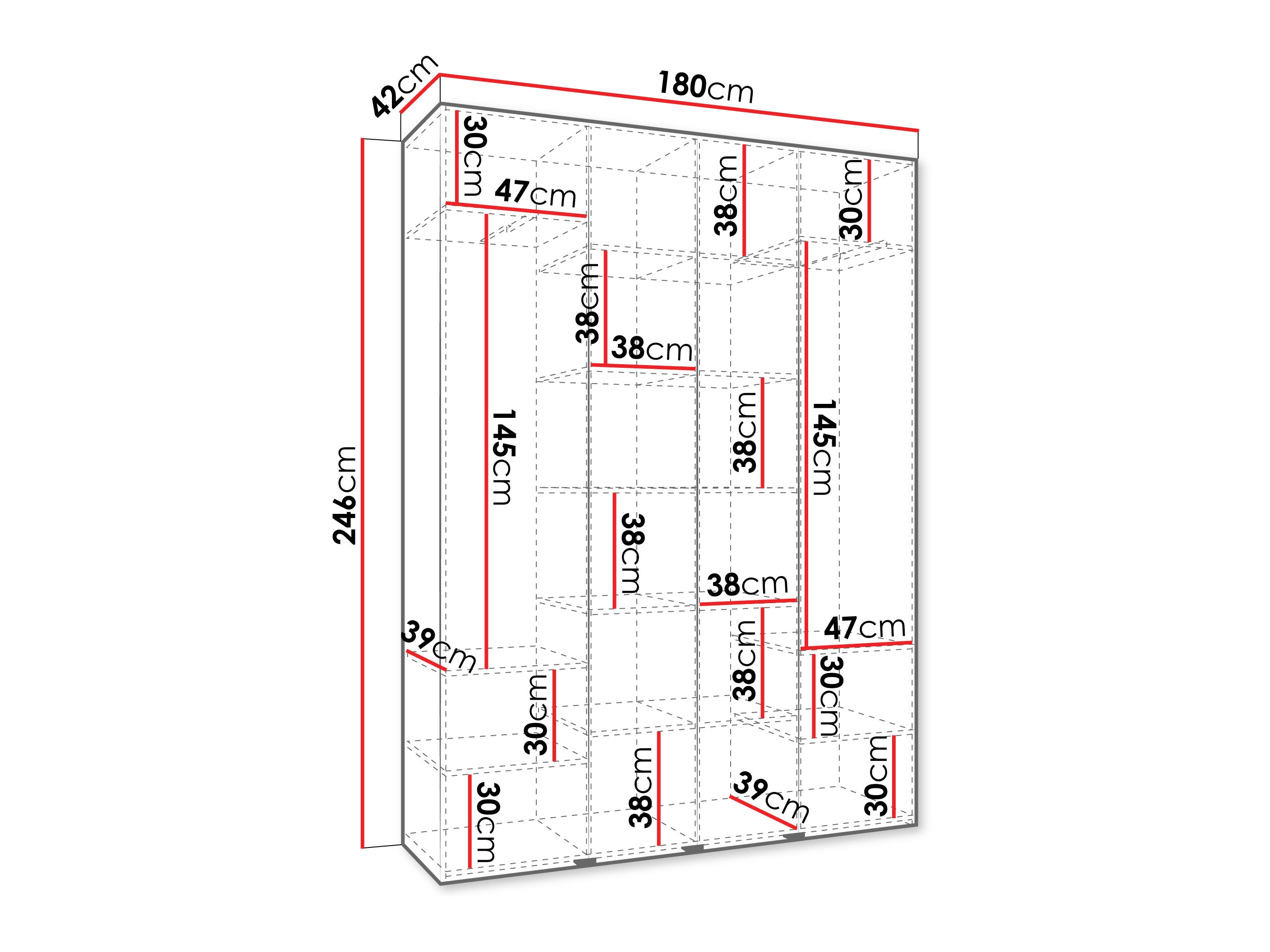 Kledingkast Hartford 574 (Kasjmier)