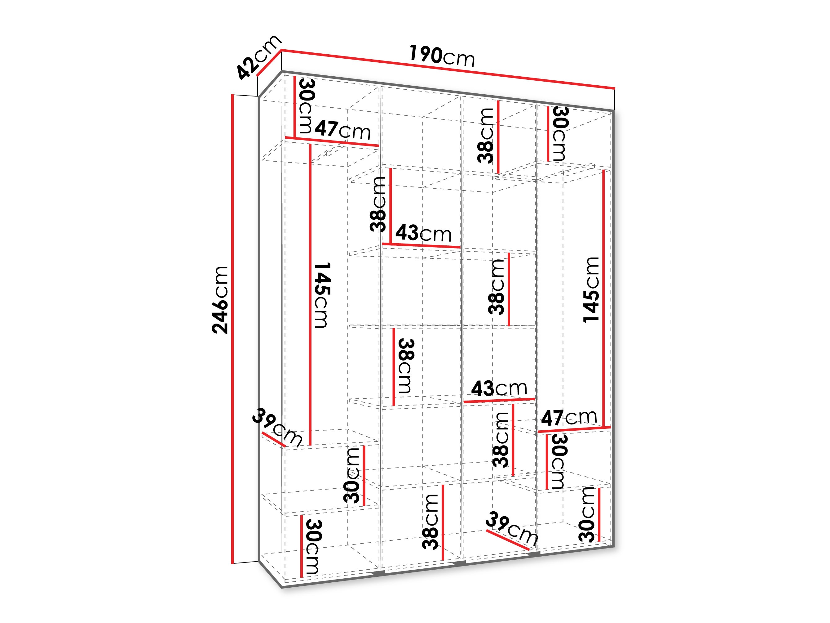 Kledingkast Hartford 574 (Kasjmier)