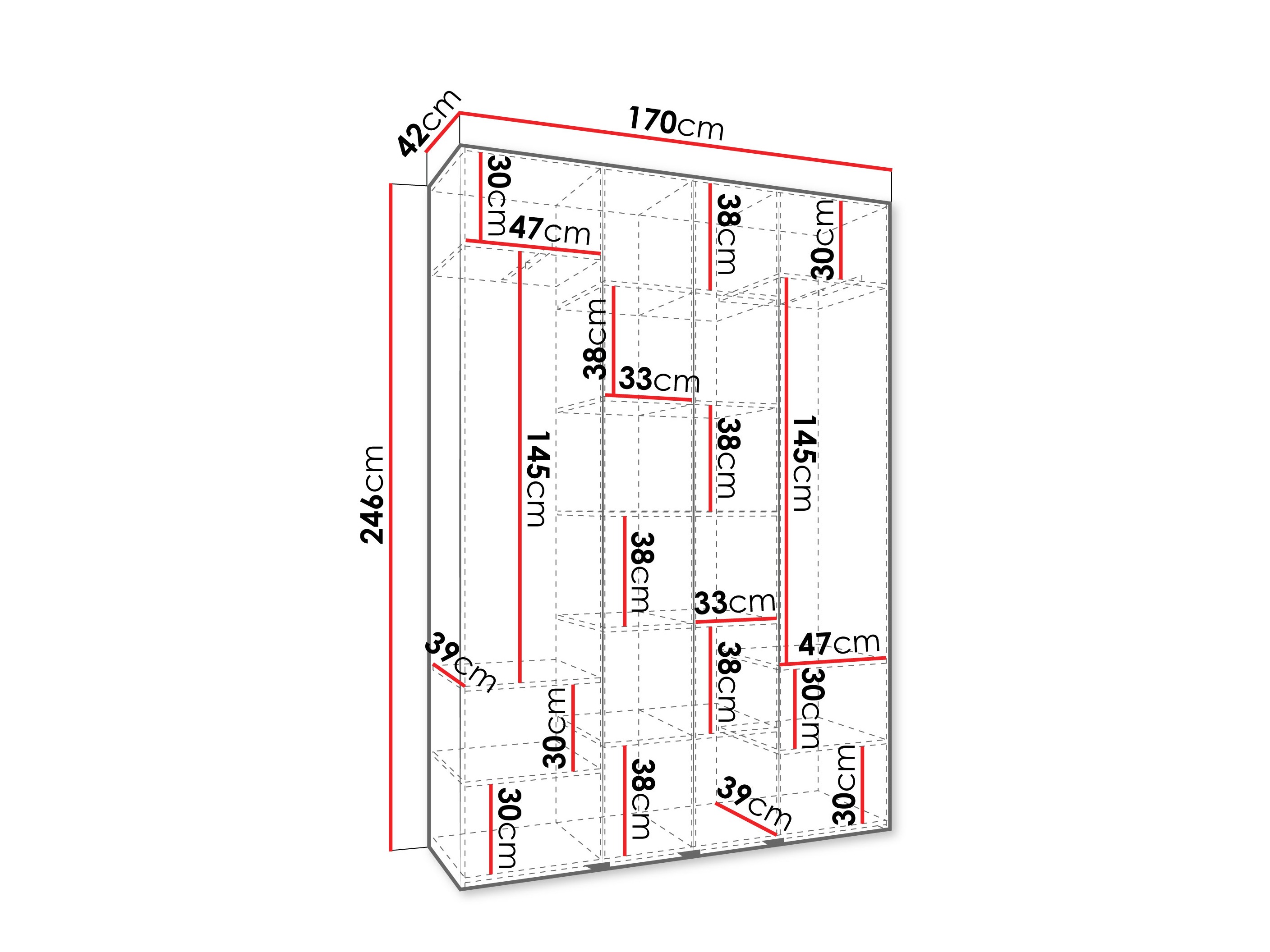 Kledingkast Hartford 574 (Wit)