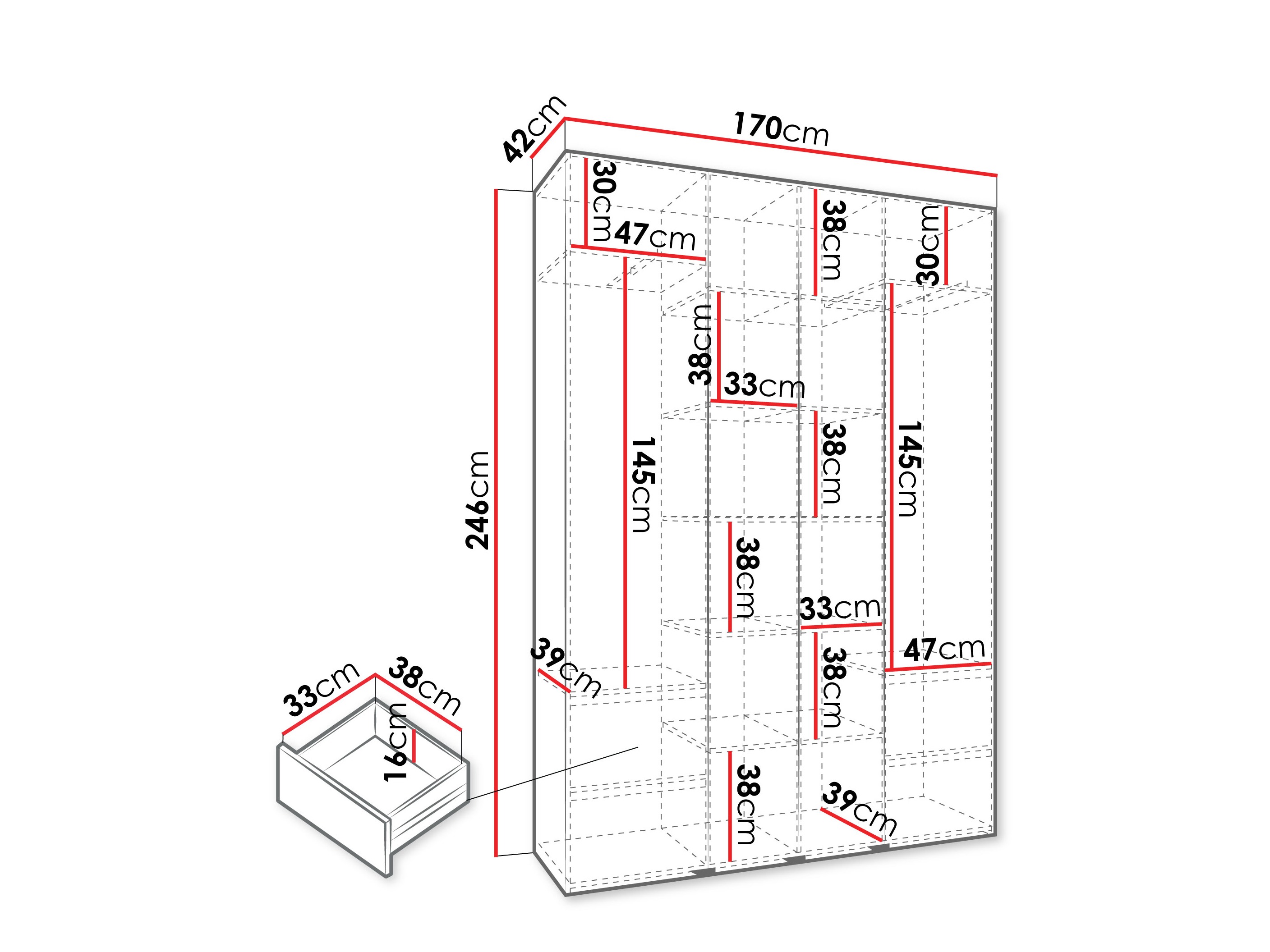 Kledingkast Hartford 574 (Wit)