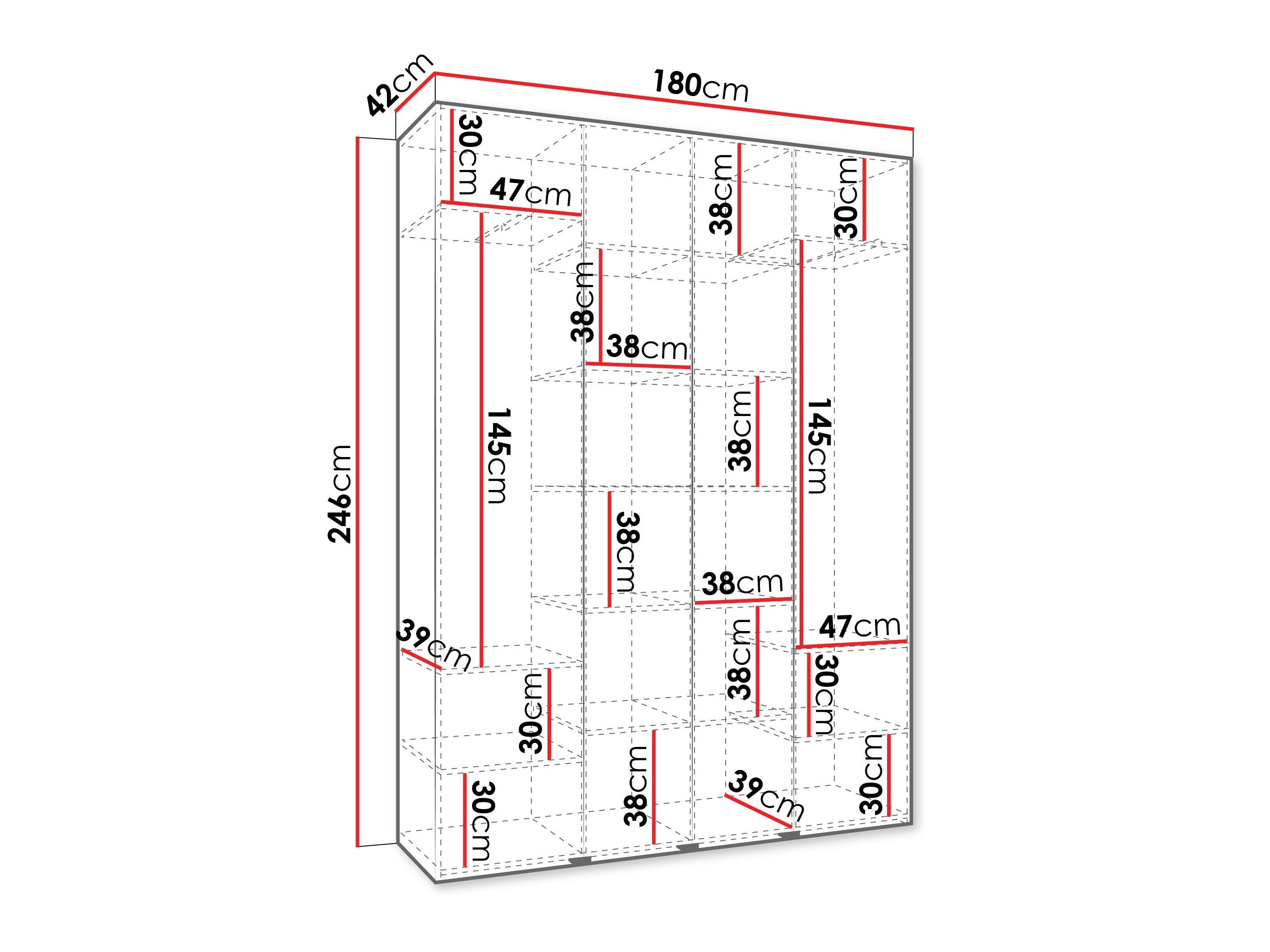 Kledingkast Hartford 574 (Wit)
