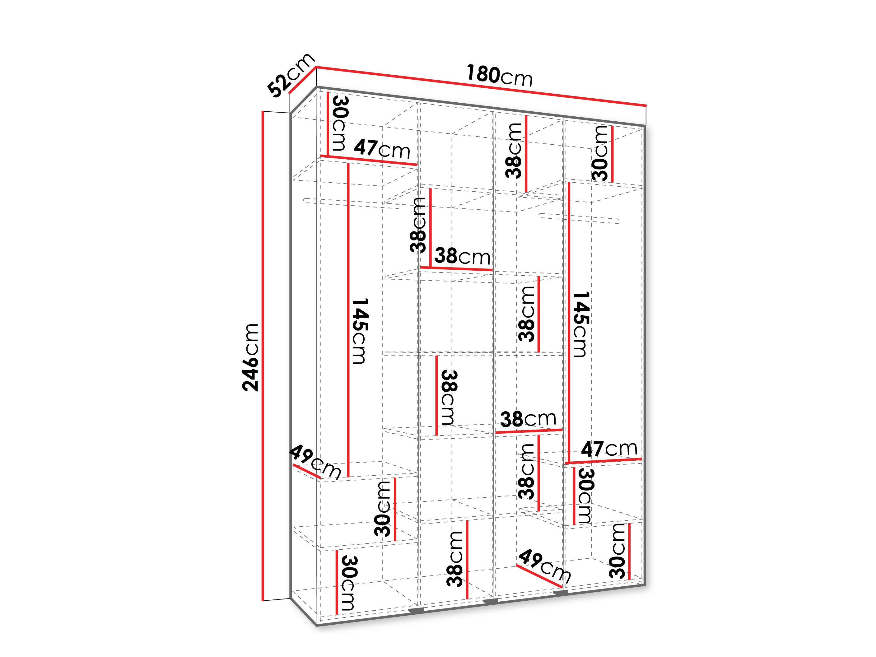 Kledingkast Hartford 574 (Wit)