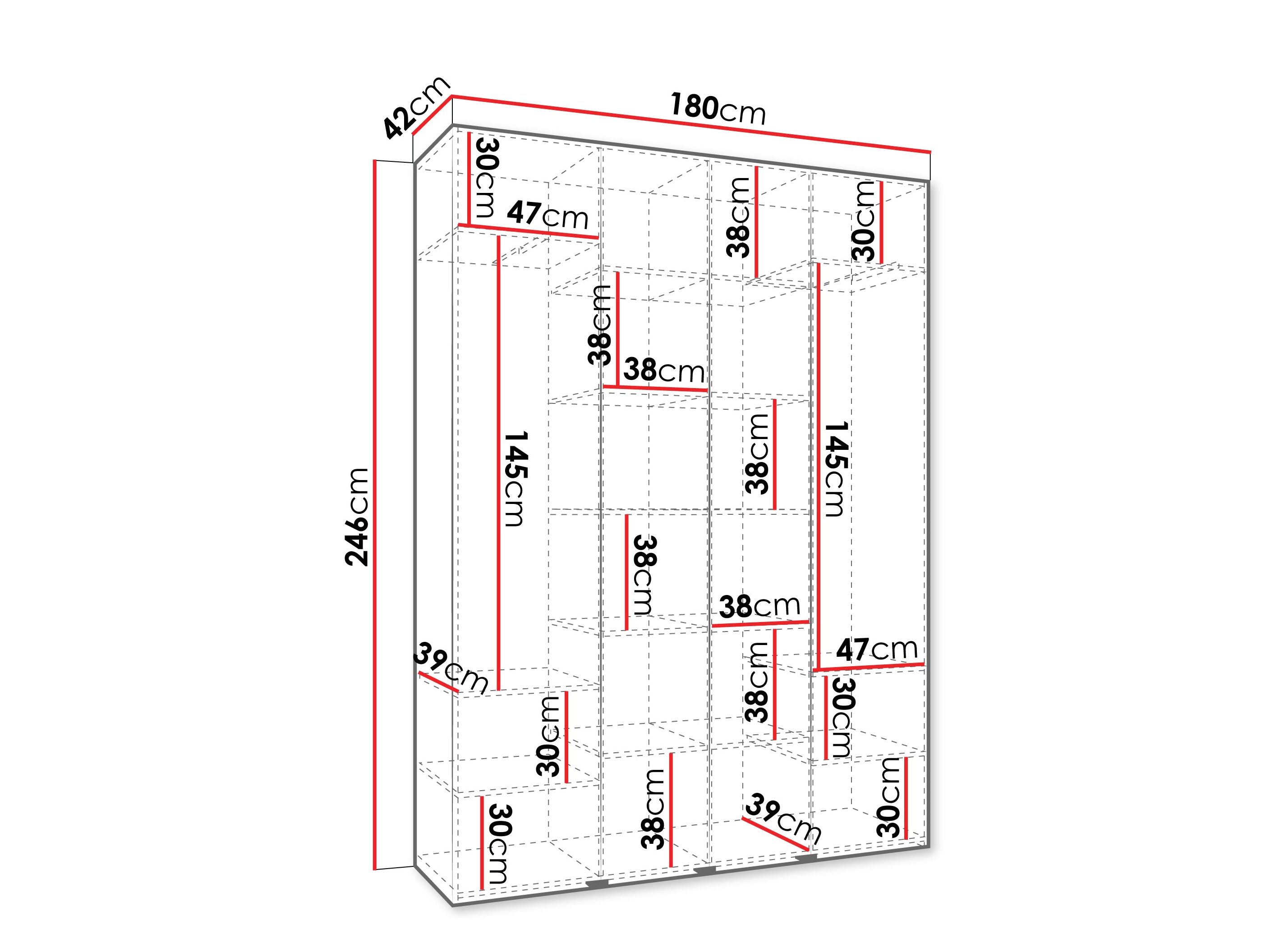 Kledingkast Hartford 574 (Wit)
