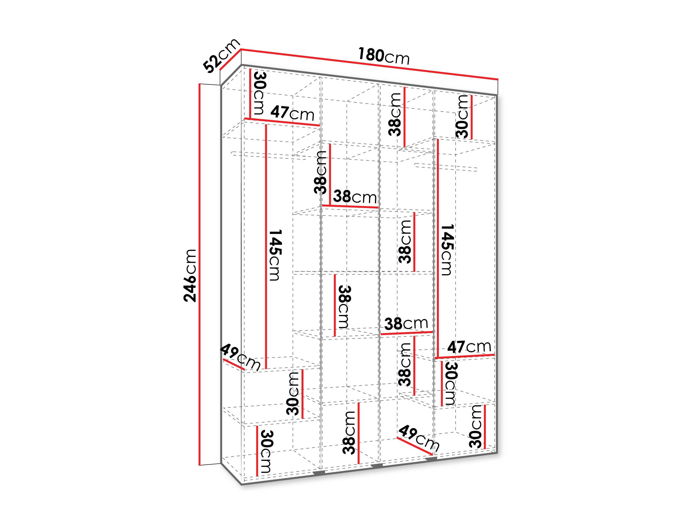 Kledingkast Hartford 574 (Wit)