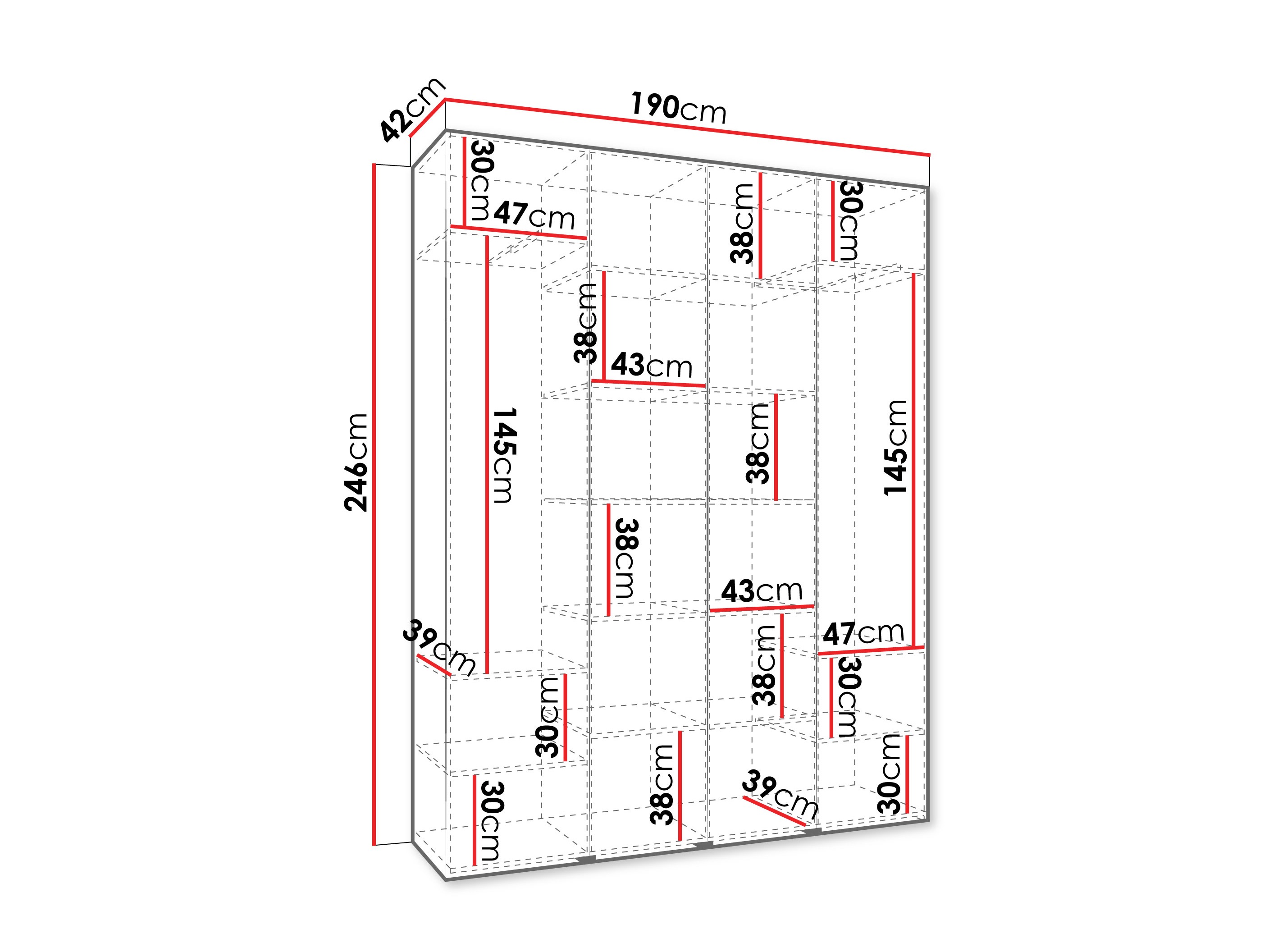 Kledingkast Hartford 574 (Wit)