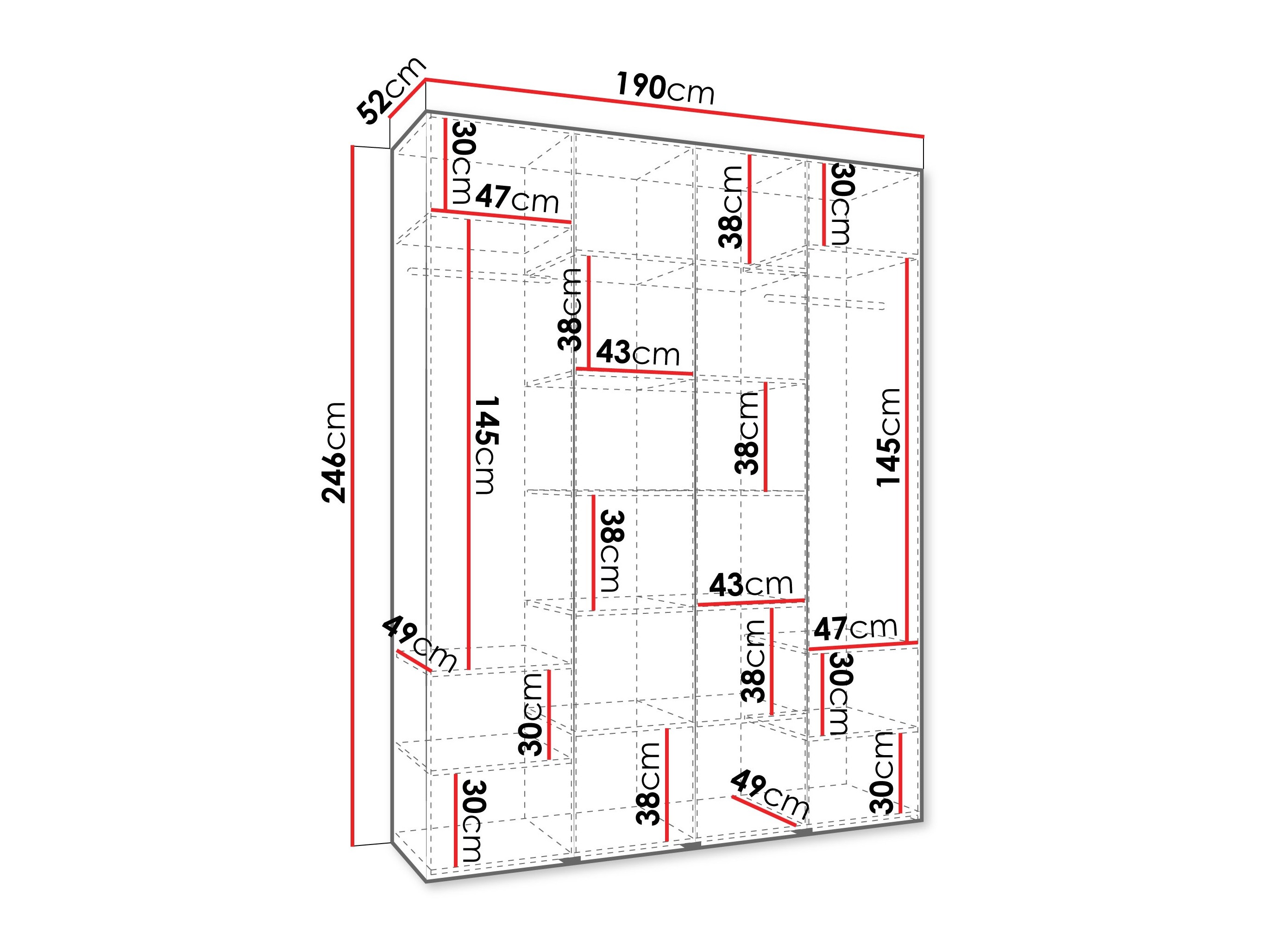 Kledingkast Hartford 574 (Wit)