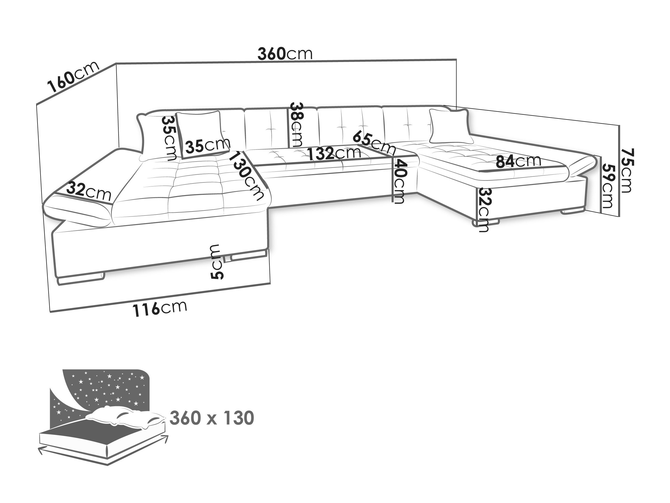 Hoekbank Comfivo 155 (Magic Velvet 2216 + Senegal 818)