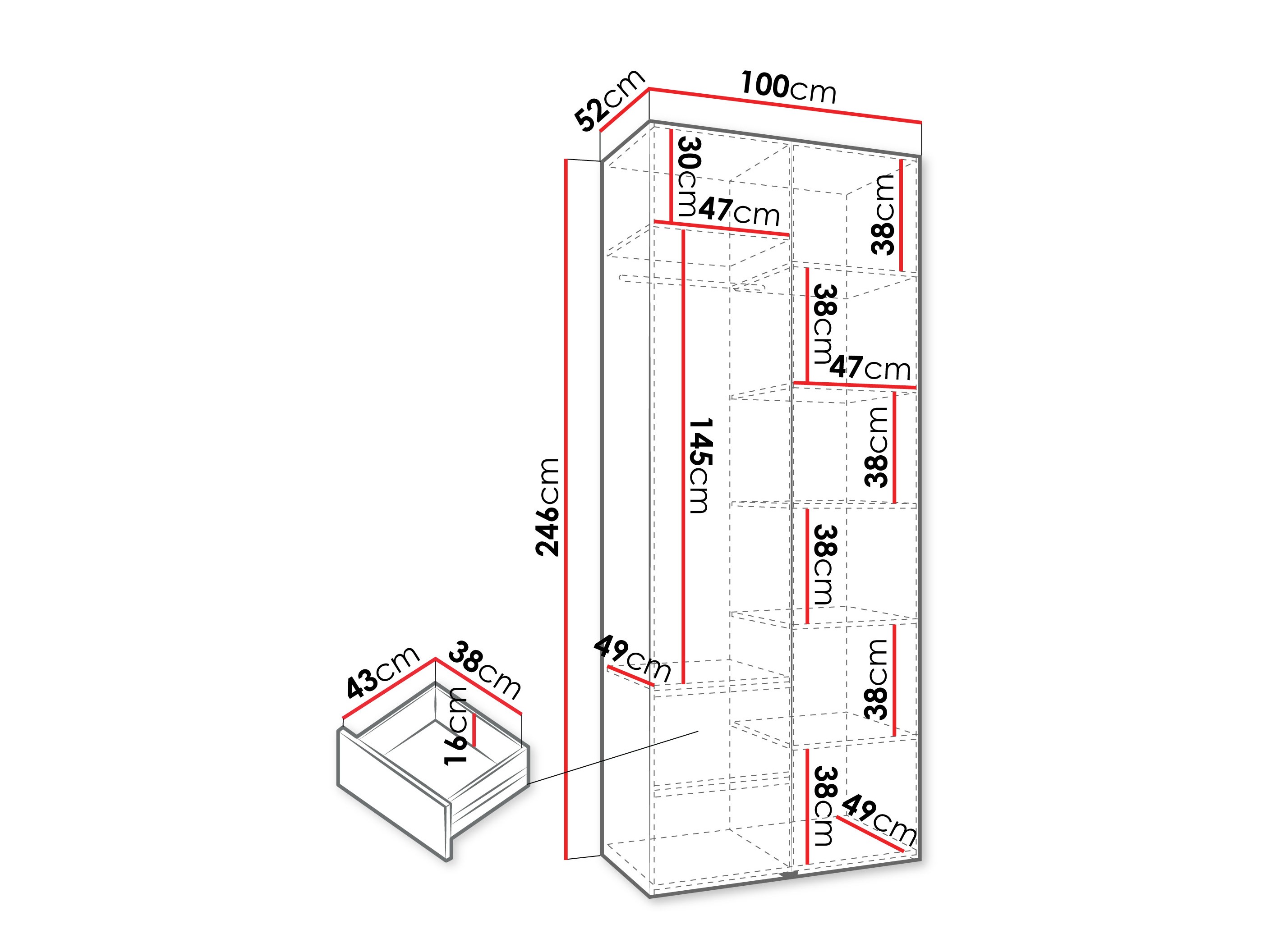 Kledingkast Hartford 540 (Kasjmier)