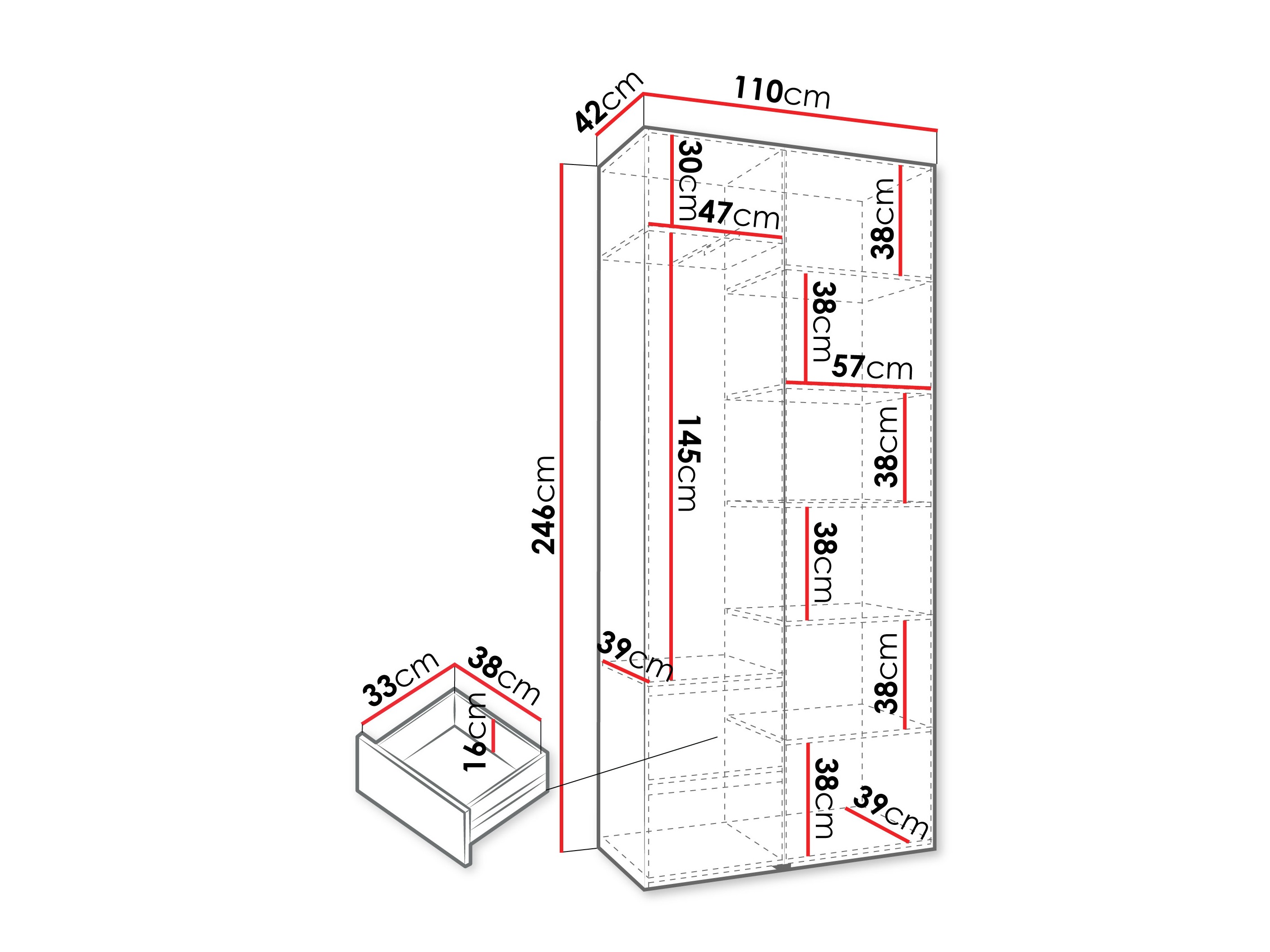 Kledingkast Hartford 540 (Kasjmier)