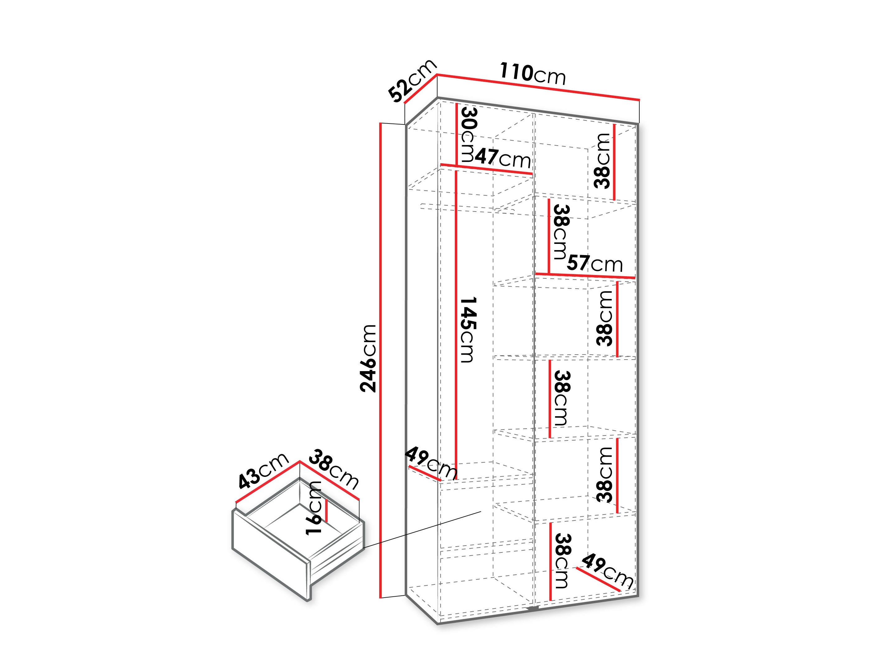 Kledingkast Hartford 540 (Wit)