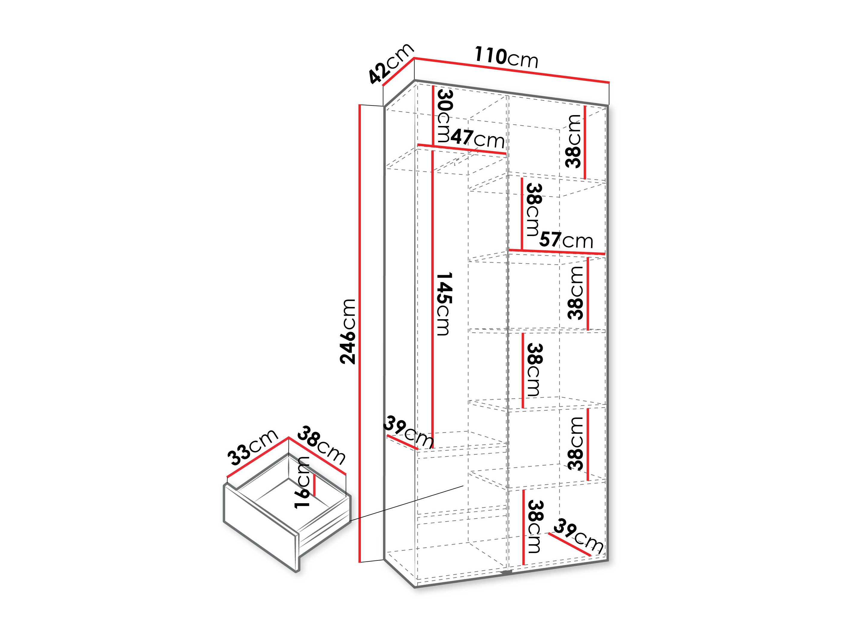 Kledingkast Hartford 540 (Wit)