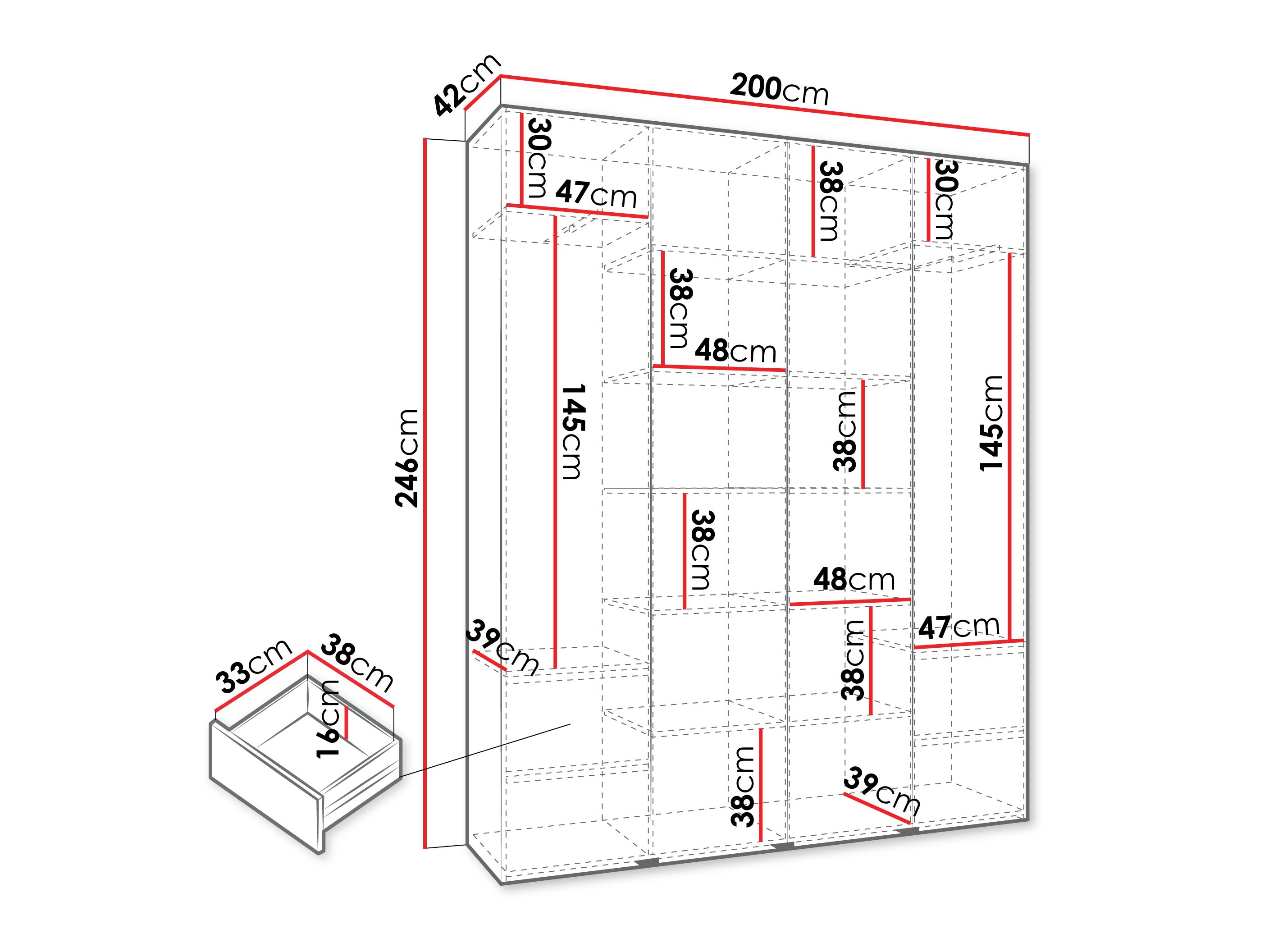 Kledingkast Hartford 574 (Kasjmier)