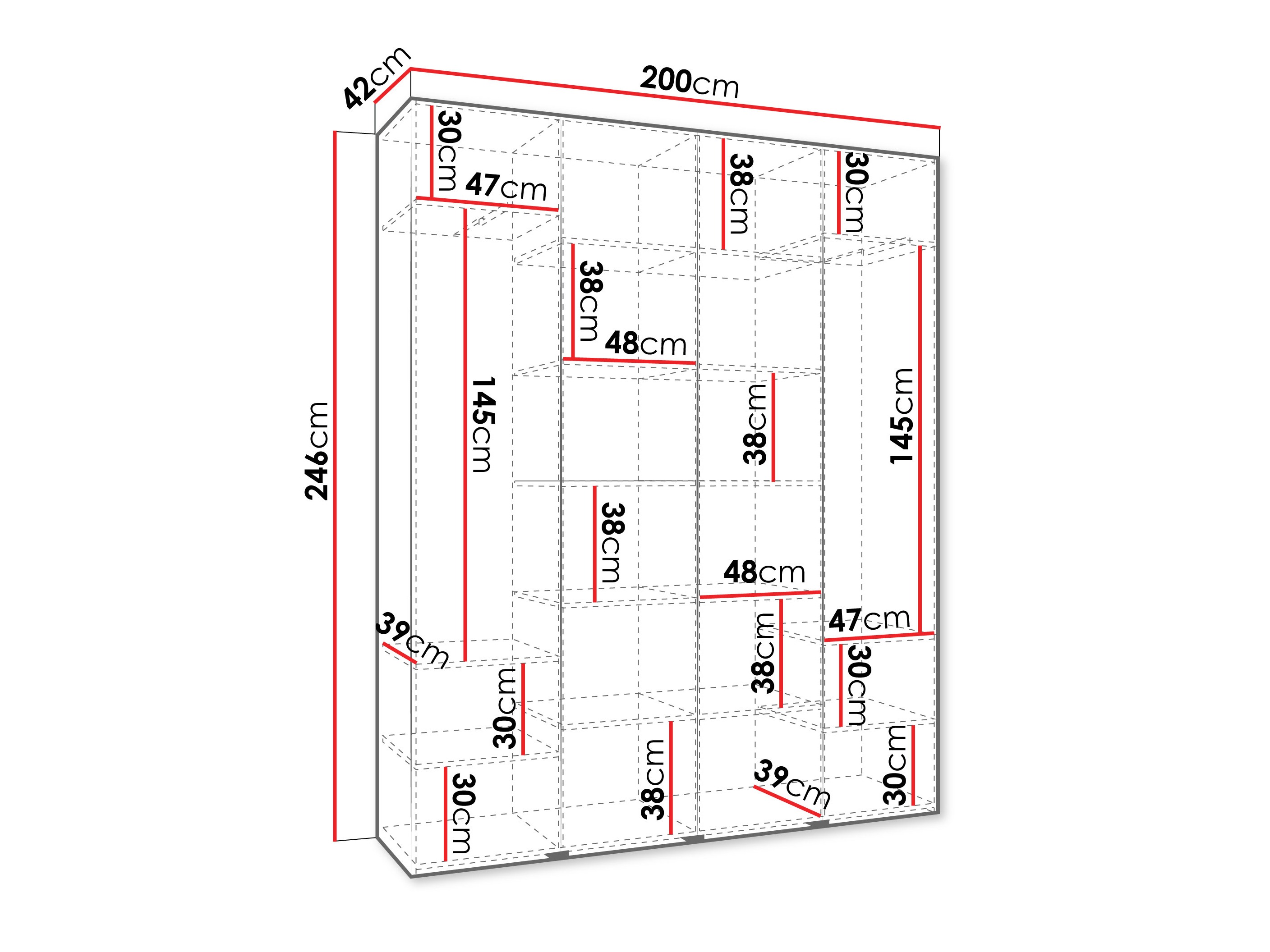Kledingkast Hartford 574 (Wit)