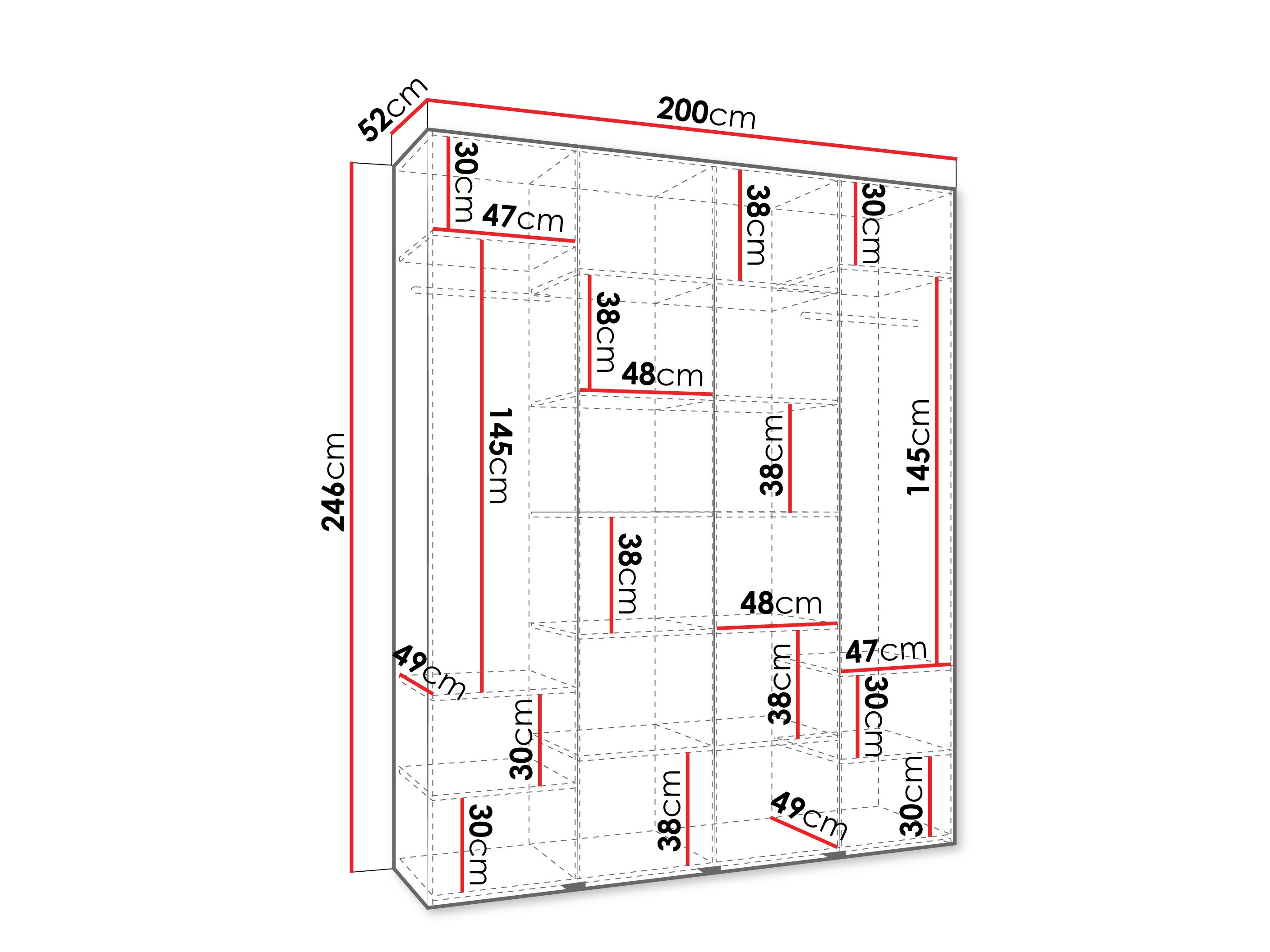 Kledingkast Hartford 574 (Wit)