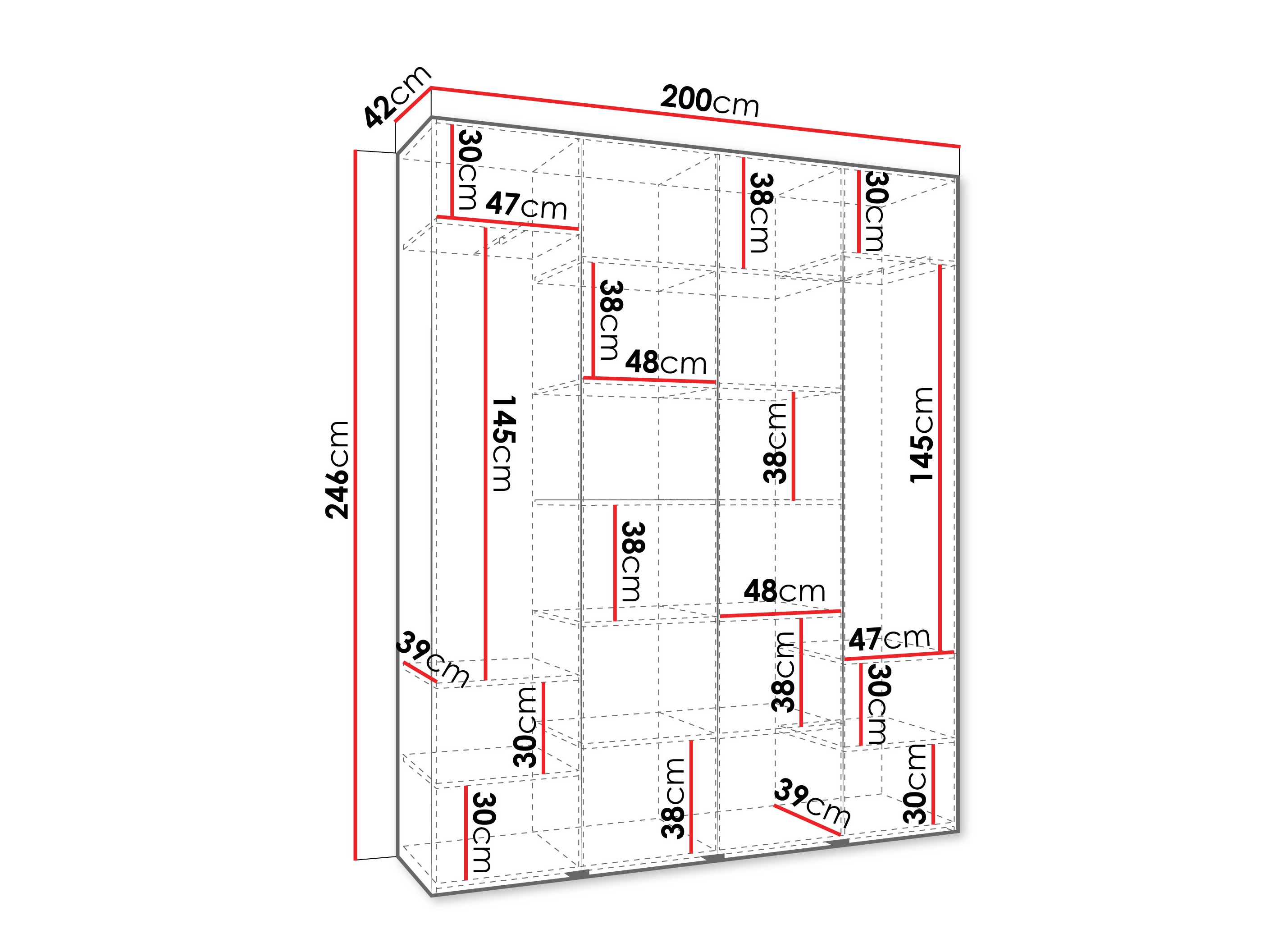 Kledingkast Hartford 574 (Wit)