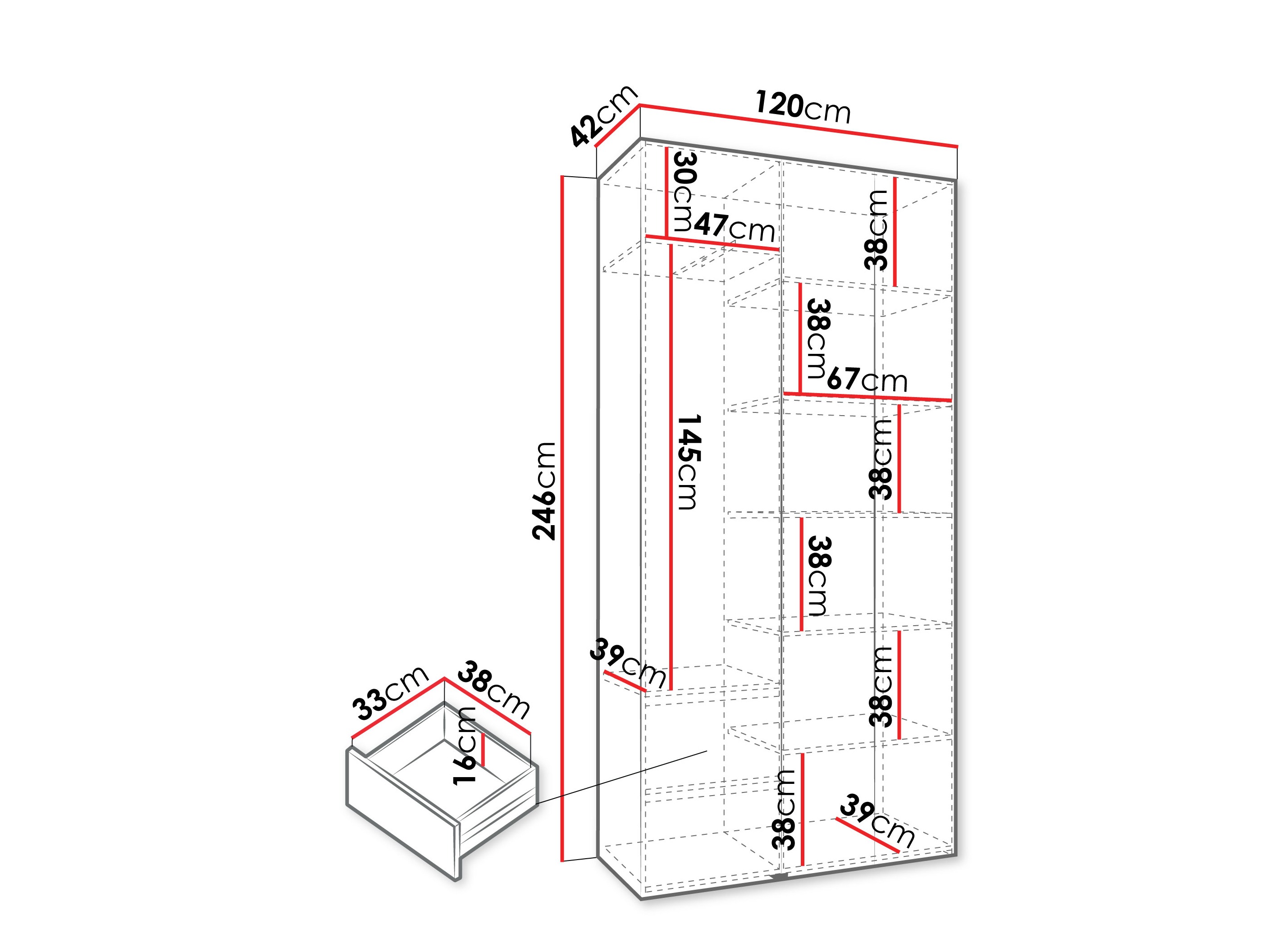 Kledingkast Hartford 544 (Kasjmier)