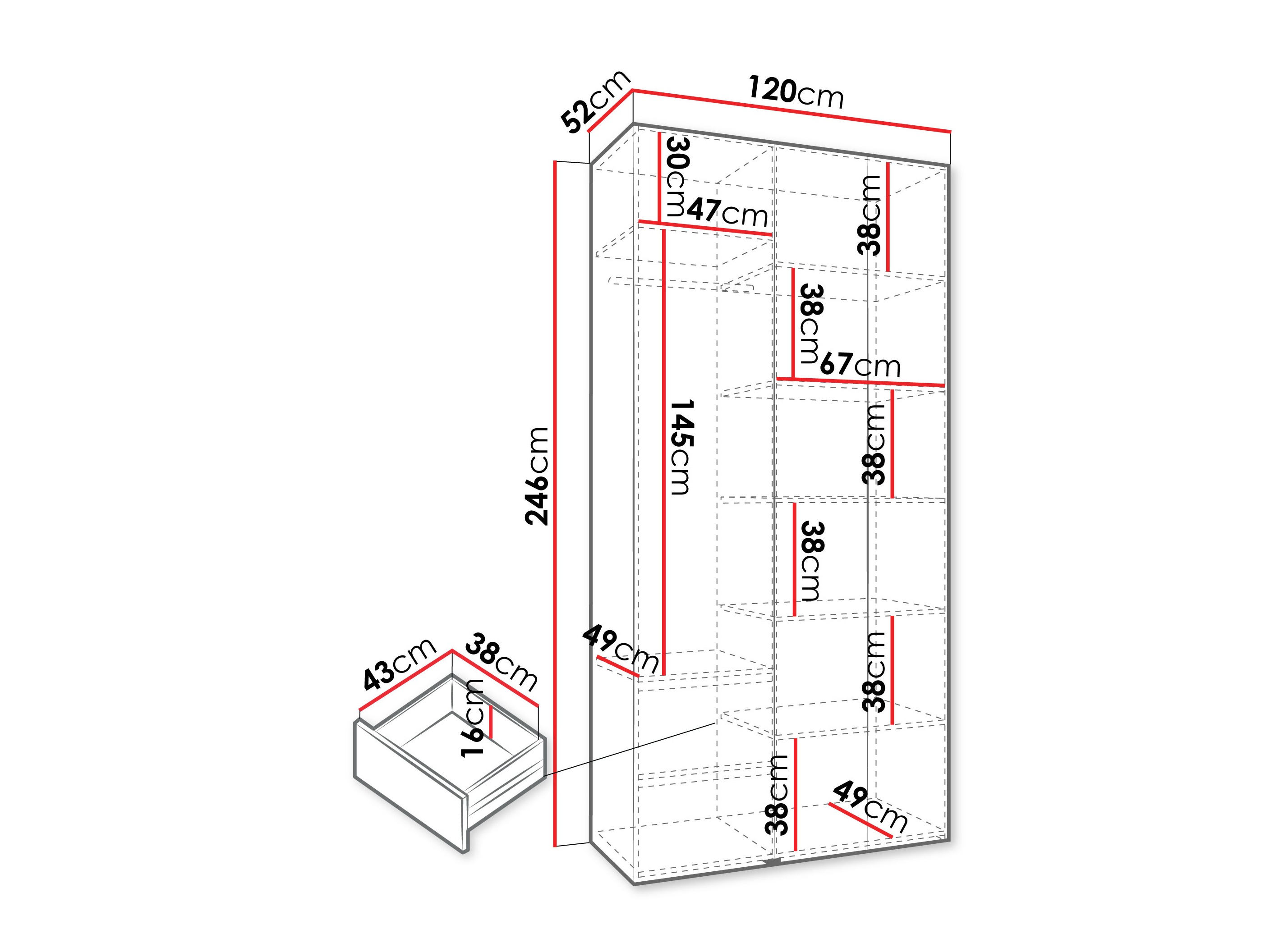 Kledingkast Hartford 544 (Kasjmier)