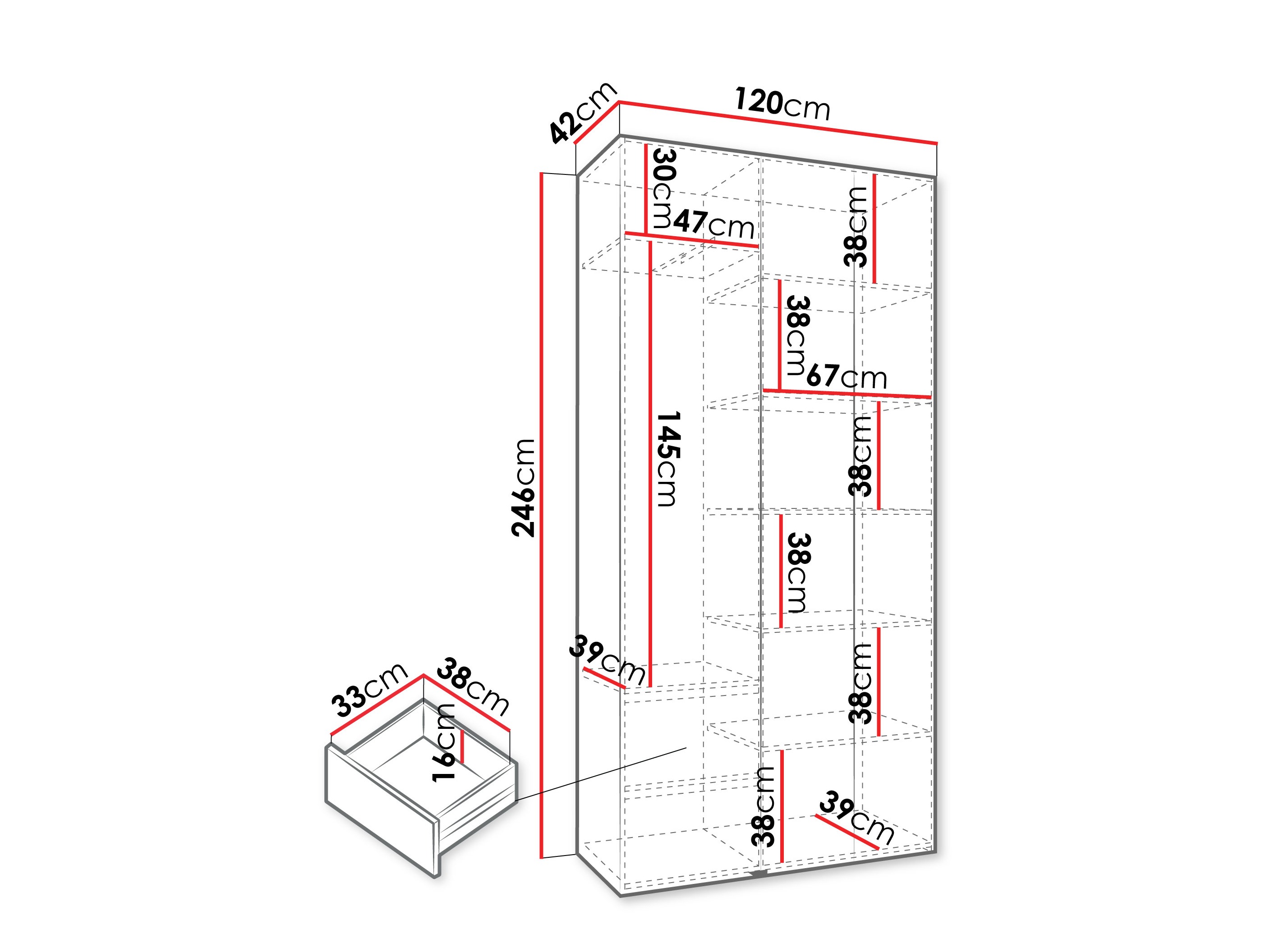 Kledingkast Hartford 544 (Wit)