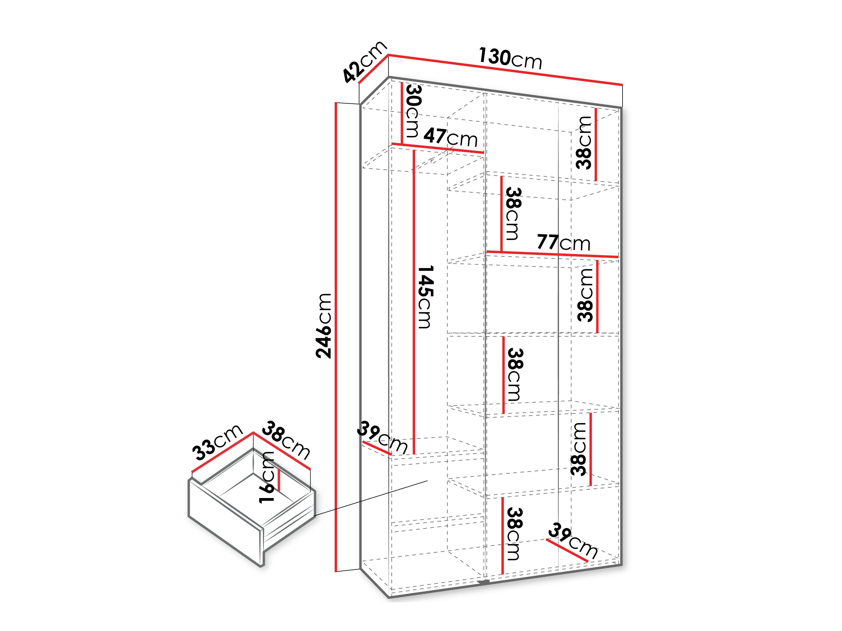 Kledingkast Hartford 544 (Wit)
