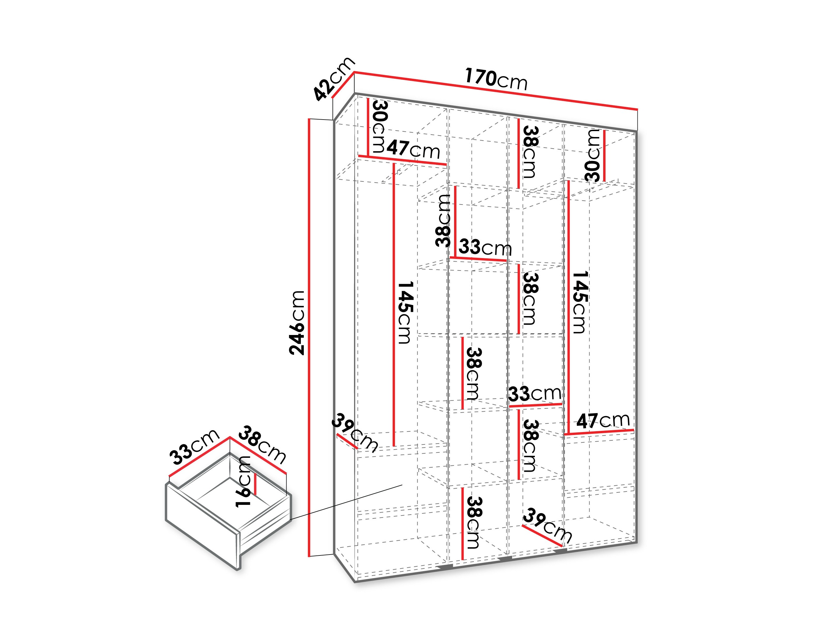 Kledingkast Hartford 554 (Kasjmier)