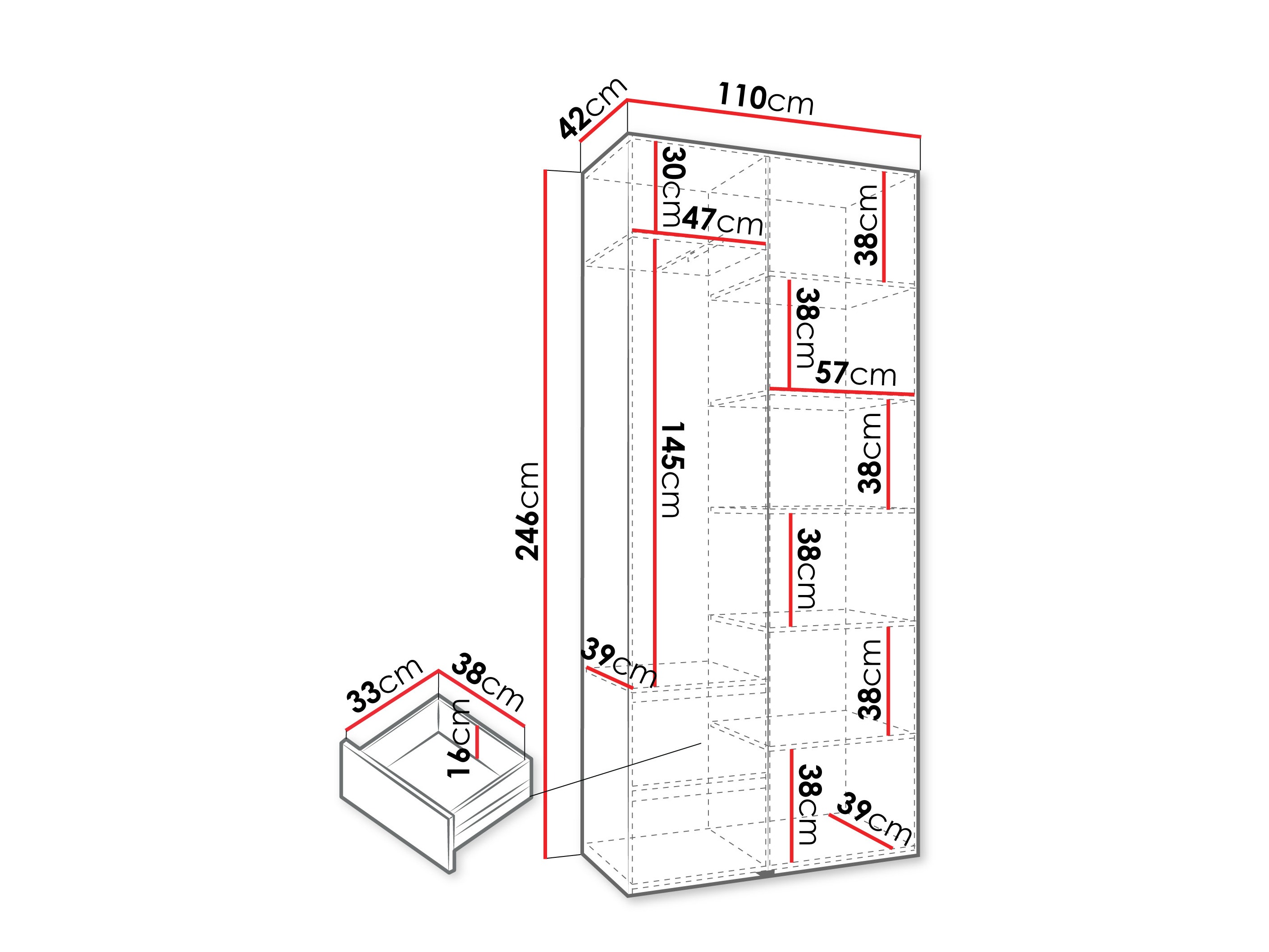 Kledingkast Hartford 562 (Kasjmier)