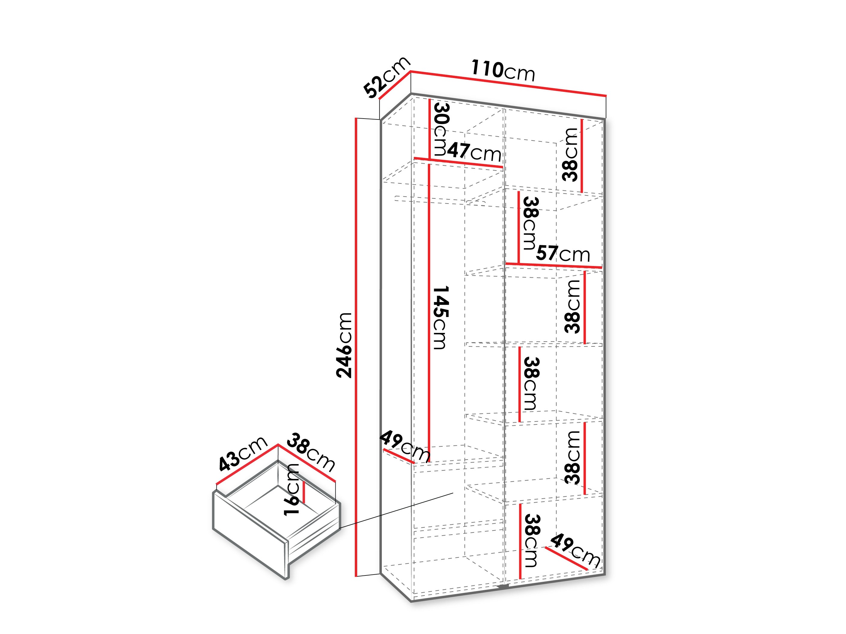 Kledingkast Hartford 562 (Kasjmier)