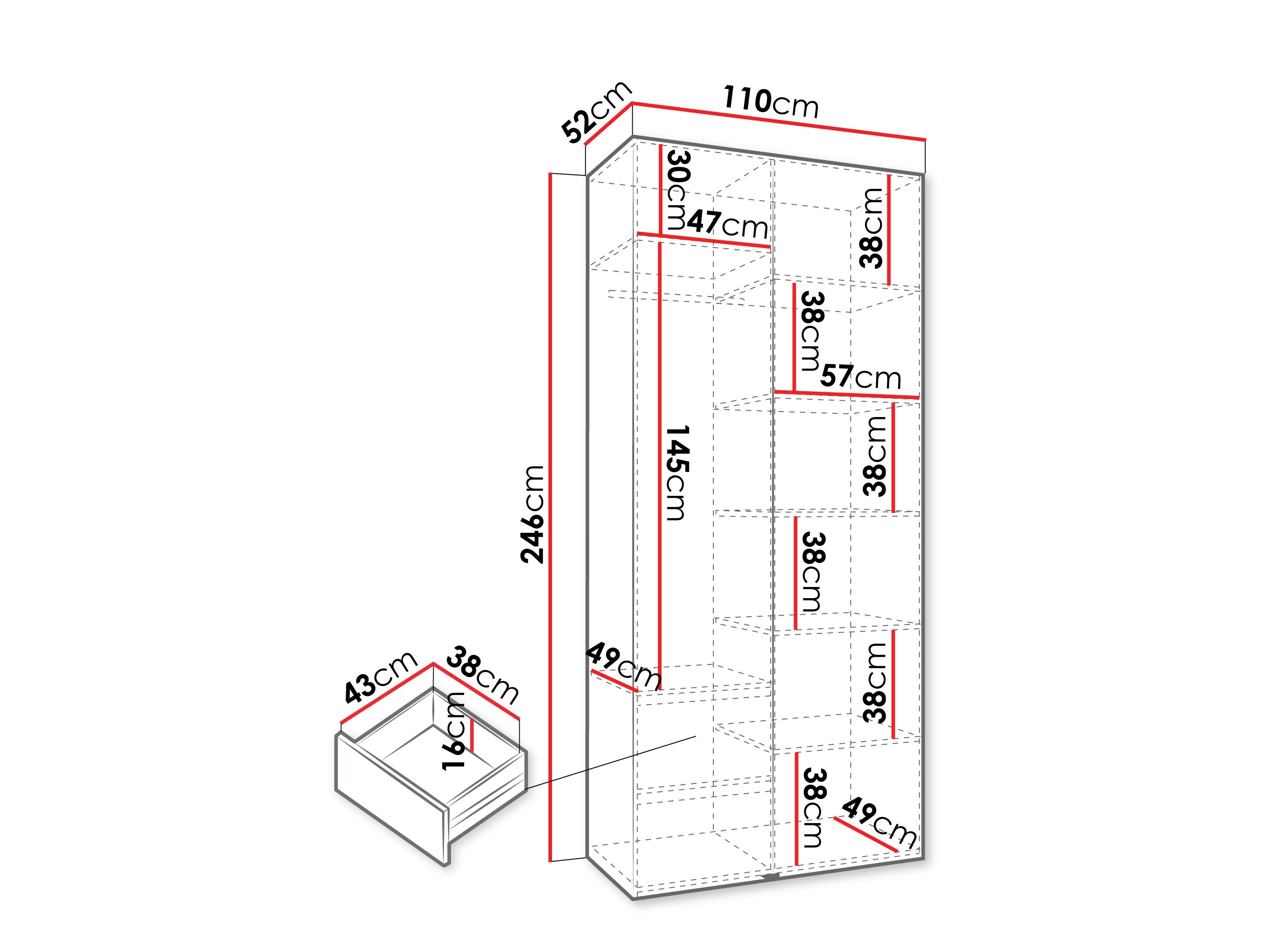 Kledingkast Hartford 562 (Wit)