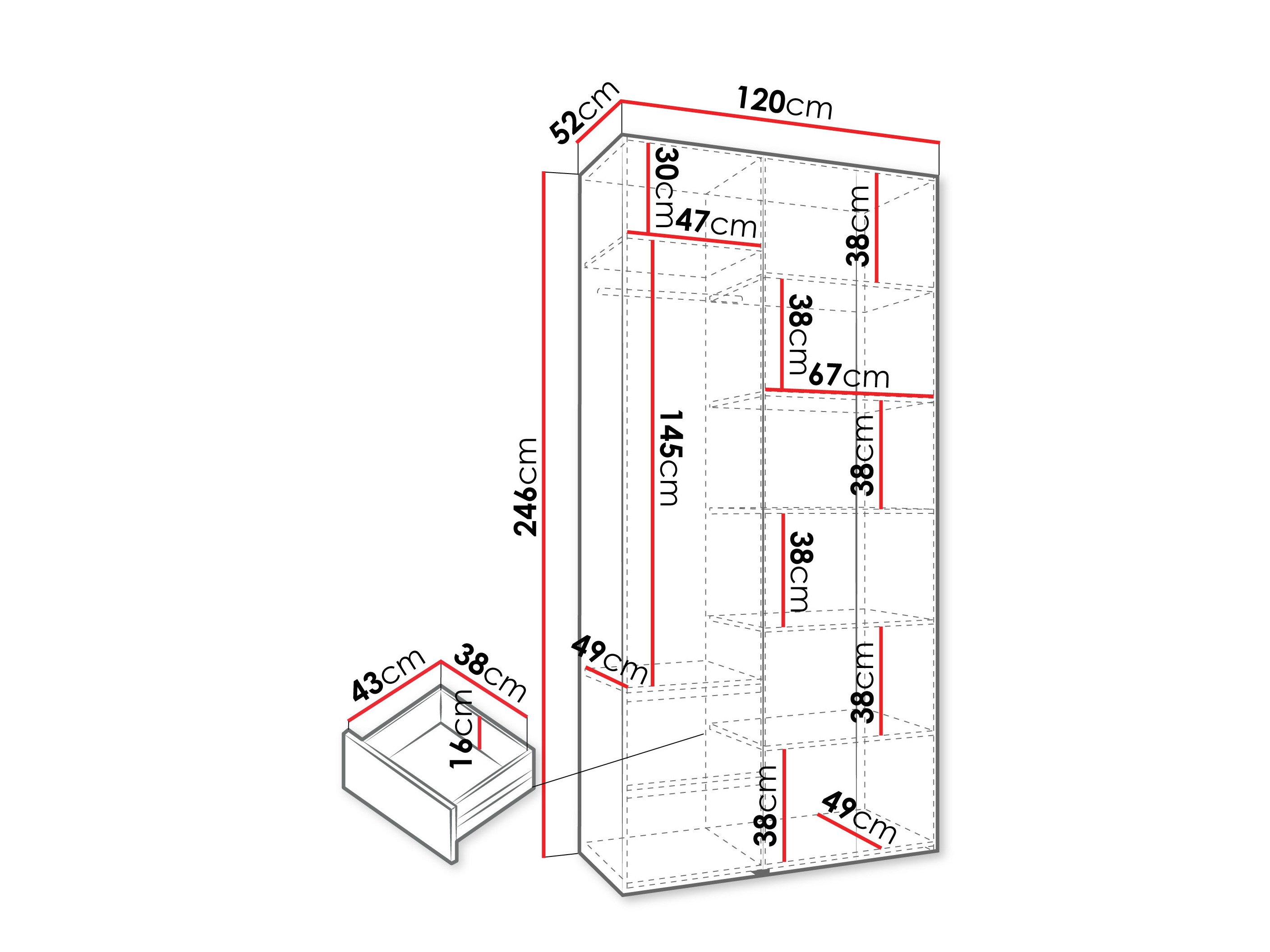 Kledingkast Hartford 563 (Kasjmier)