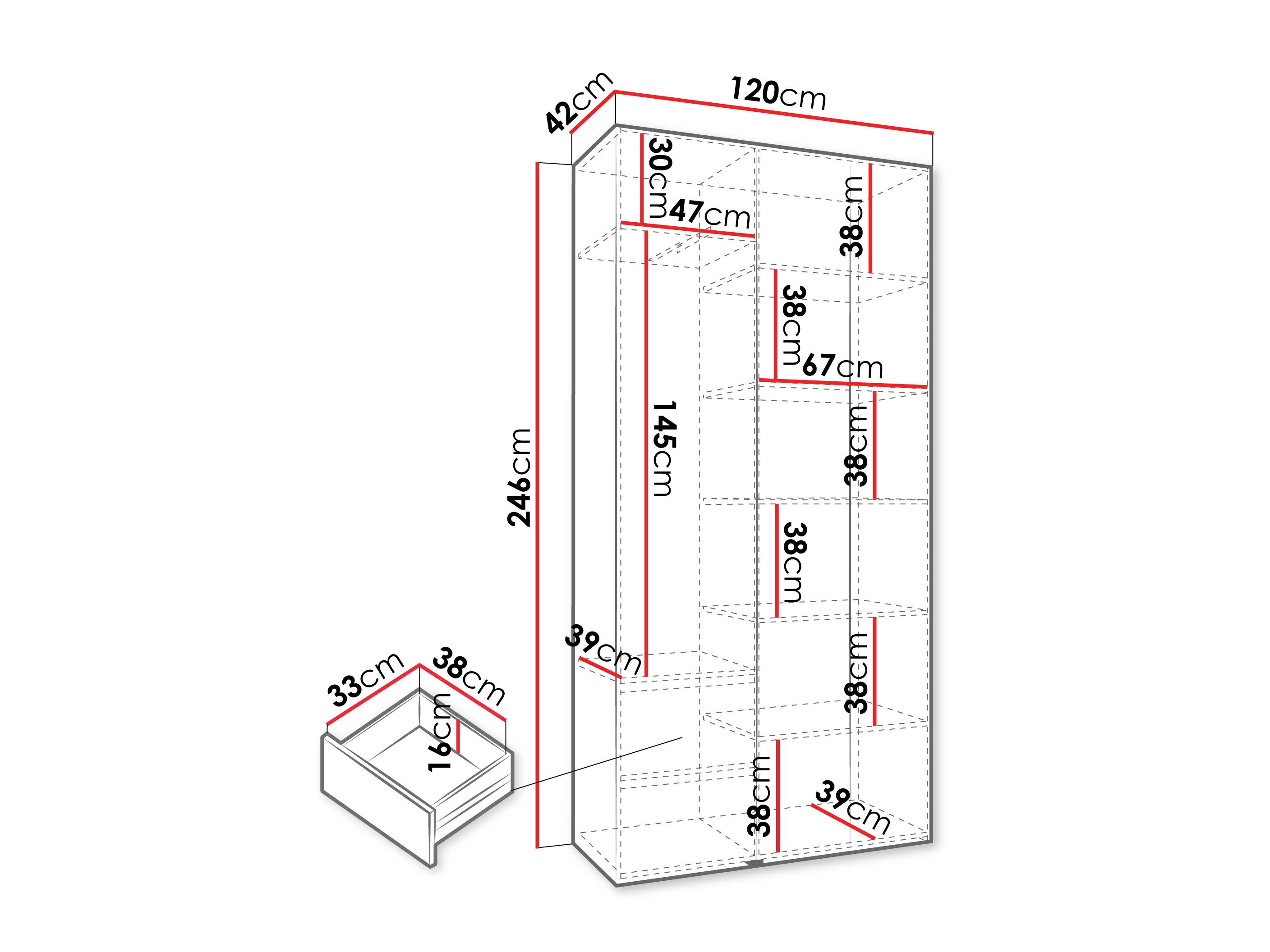 Kledingkast Hartford 563 (Kasjmier)