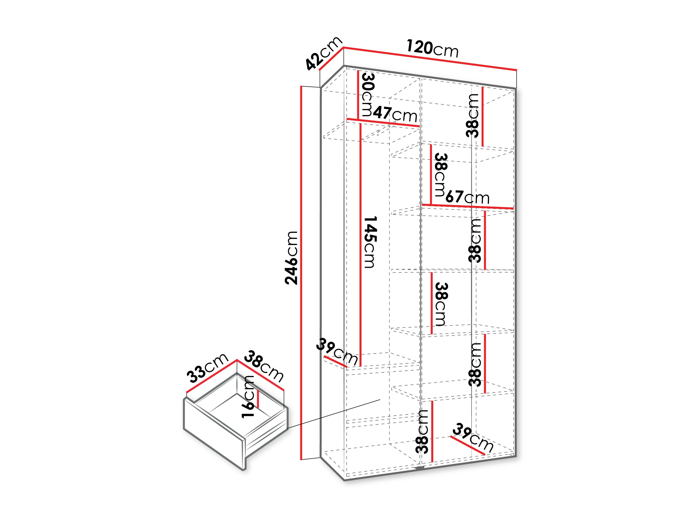 Kledingkast Hartford 563 (Wit)