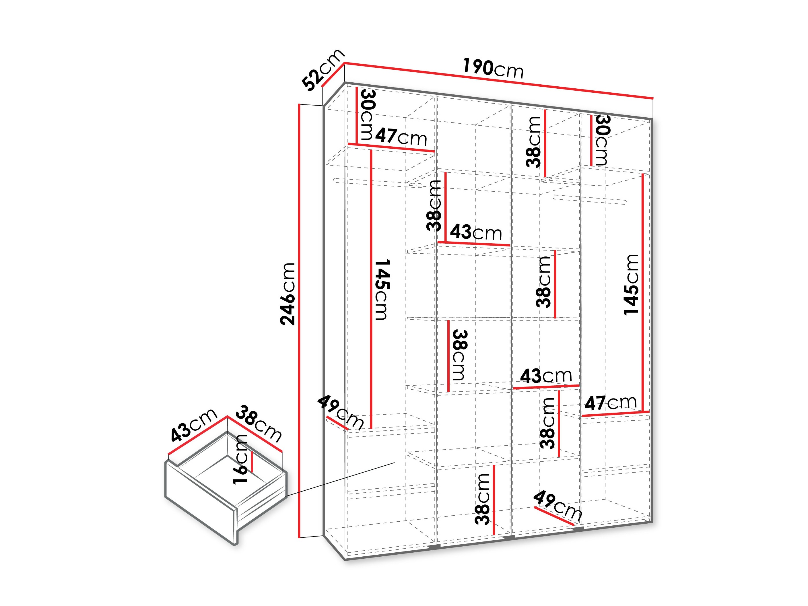 Kledingkast Hartford 564 (Kasjmier)