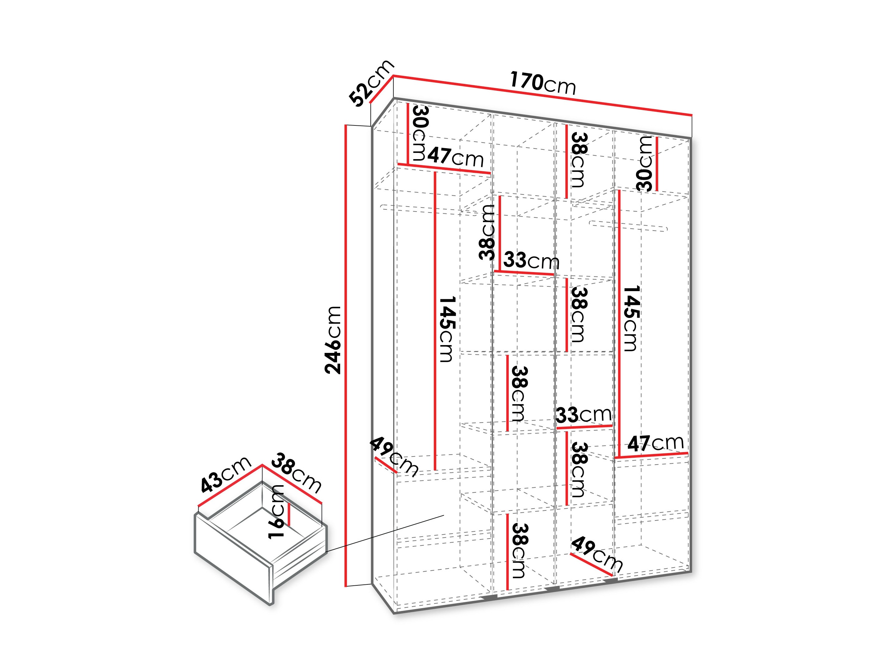 Kledingkast Hartford 570 (Kasjmier)