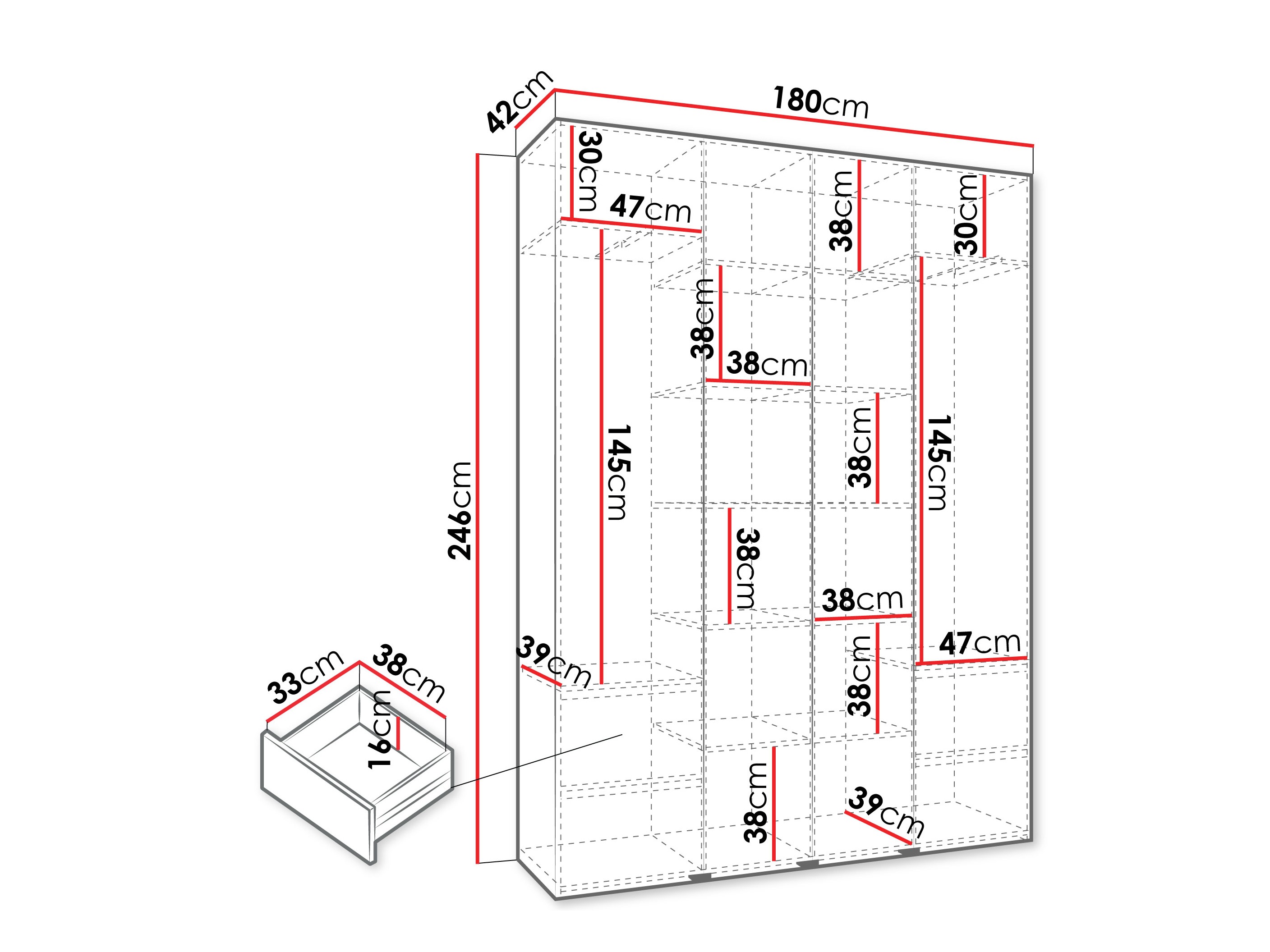 Kledingkast Hartford 570 (Kasjmier)