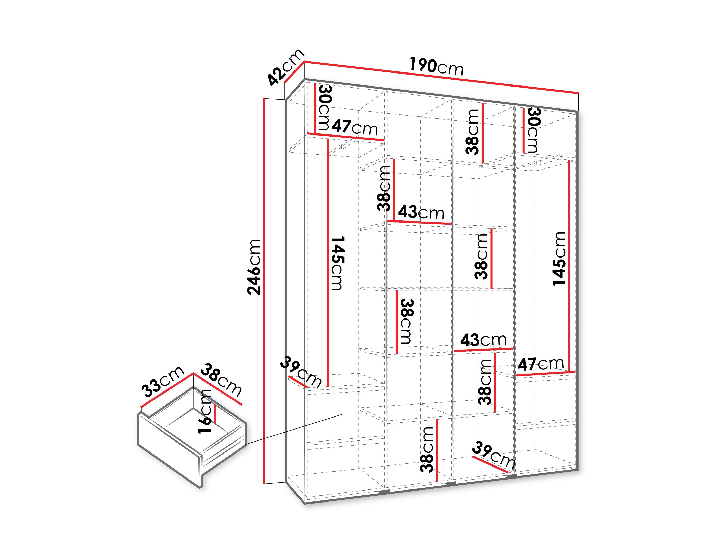 Kledingkast Hartford 570 (Kasjmier)