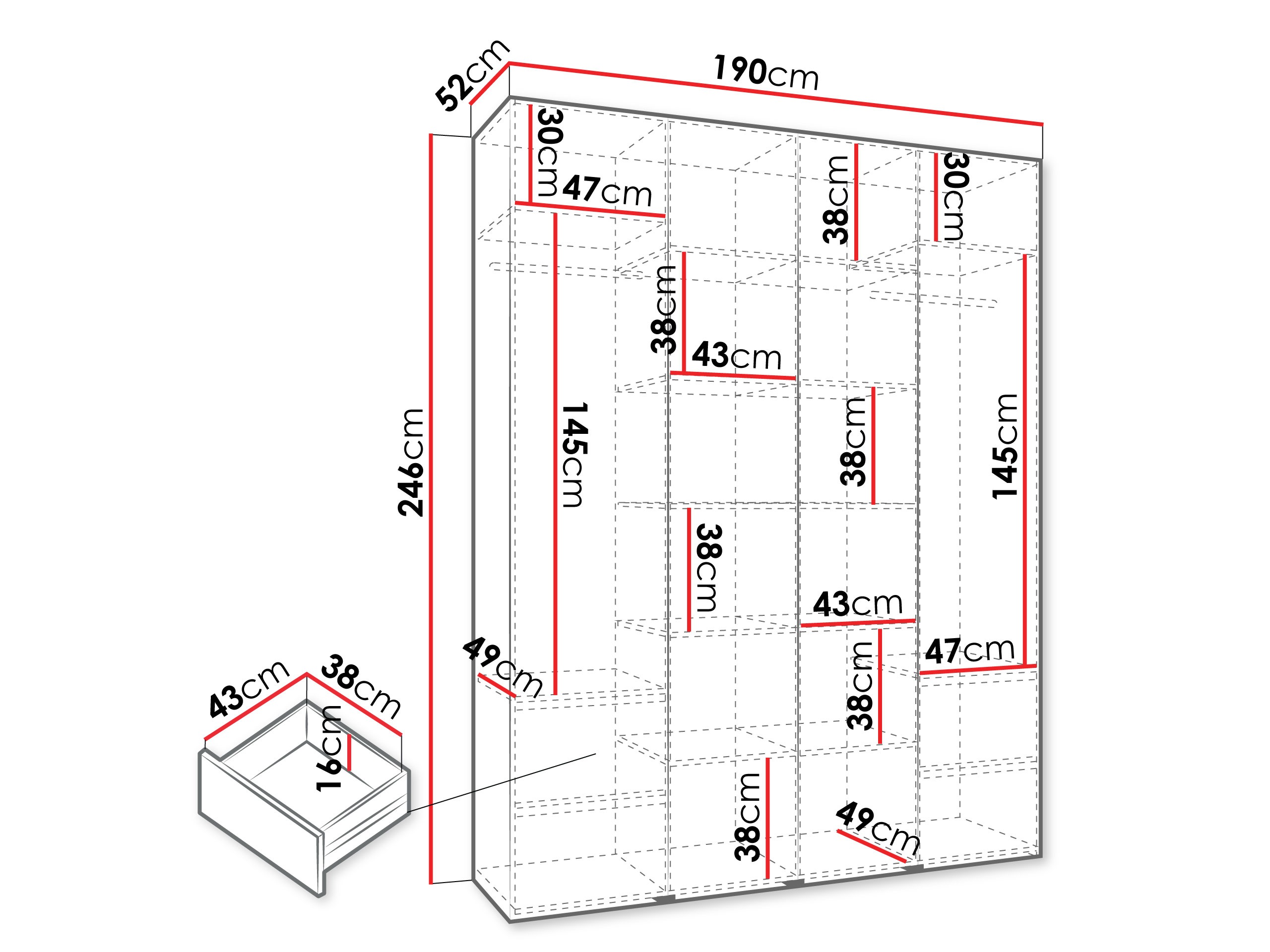 Kledingkast Hartford 570 (Kasjmier)