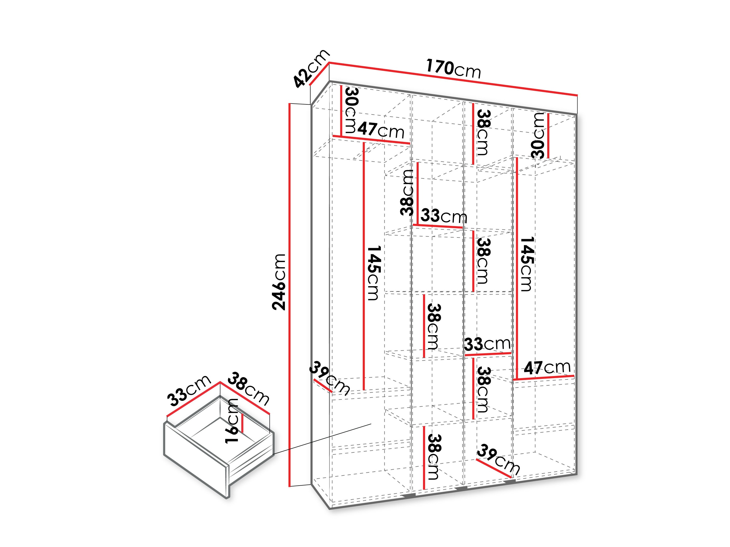 Kledingkast Hartford 570 (Wit)